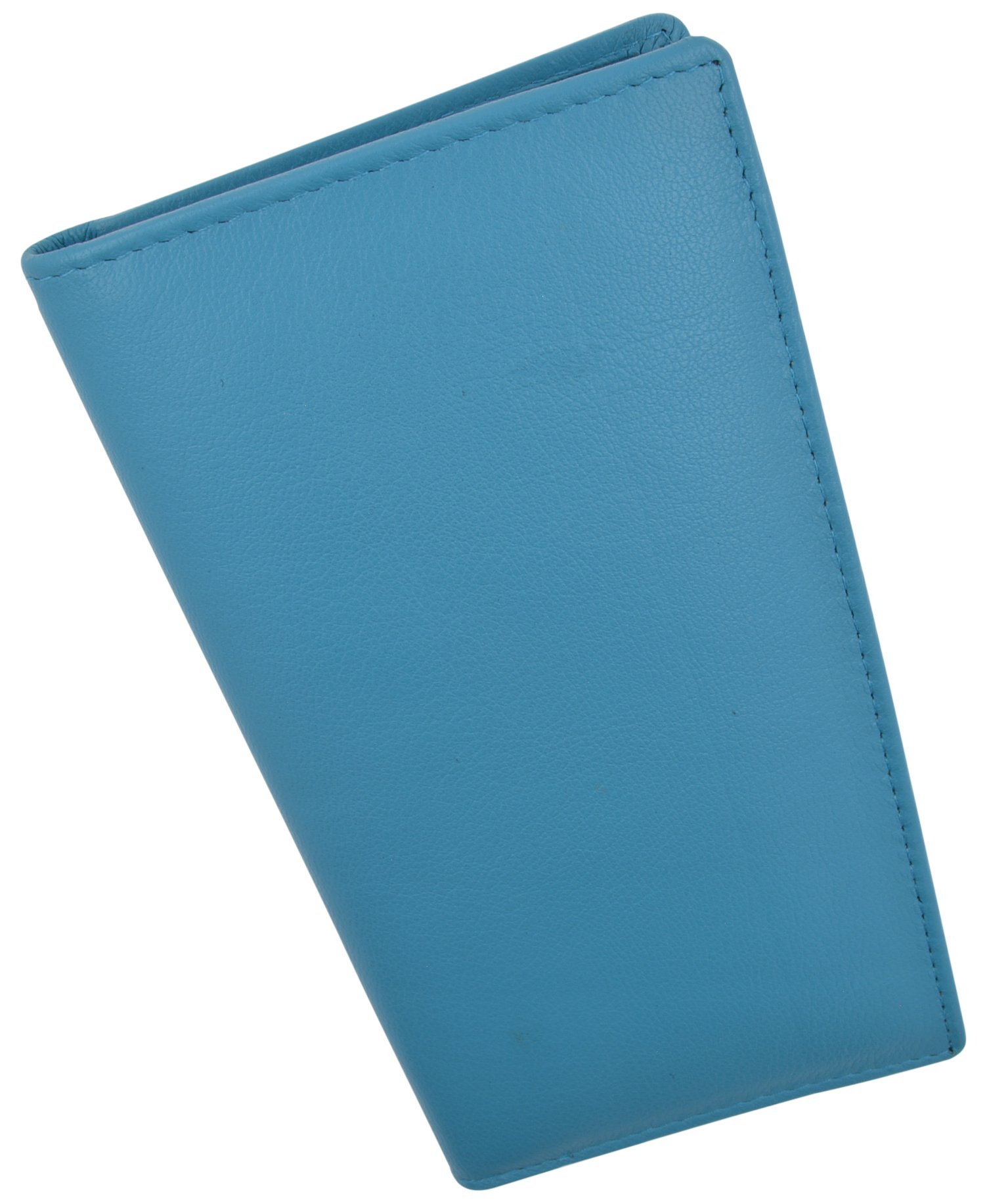 Handcrafted Genuine Soft Leather Checkbook Cover - Premium MARSHAL Wallet Organizer for Men & Women (Baby Blue) | Perfect Gift for Graduation, Birthday & Office Use