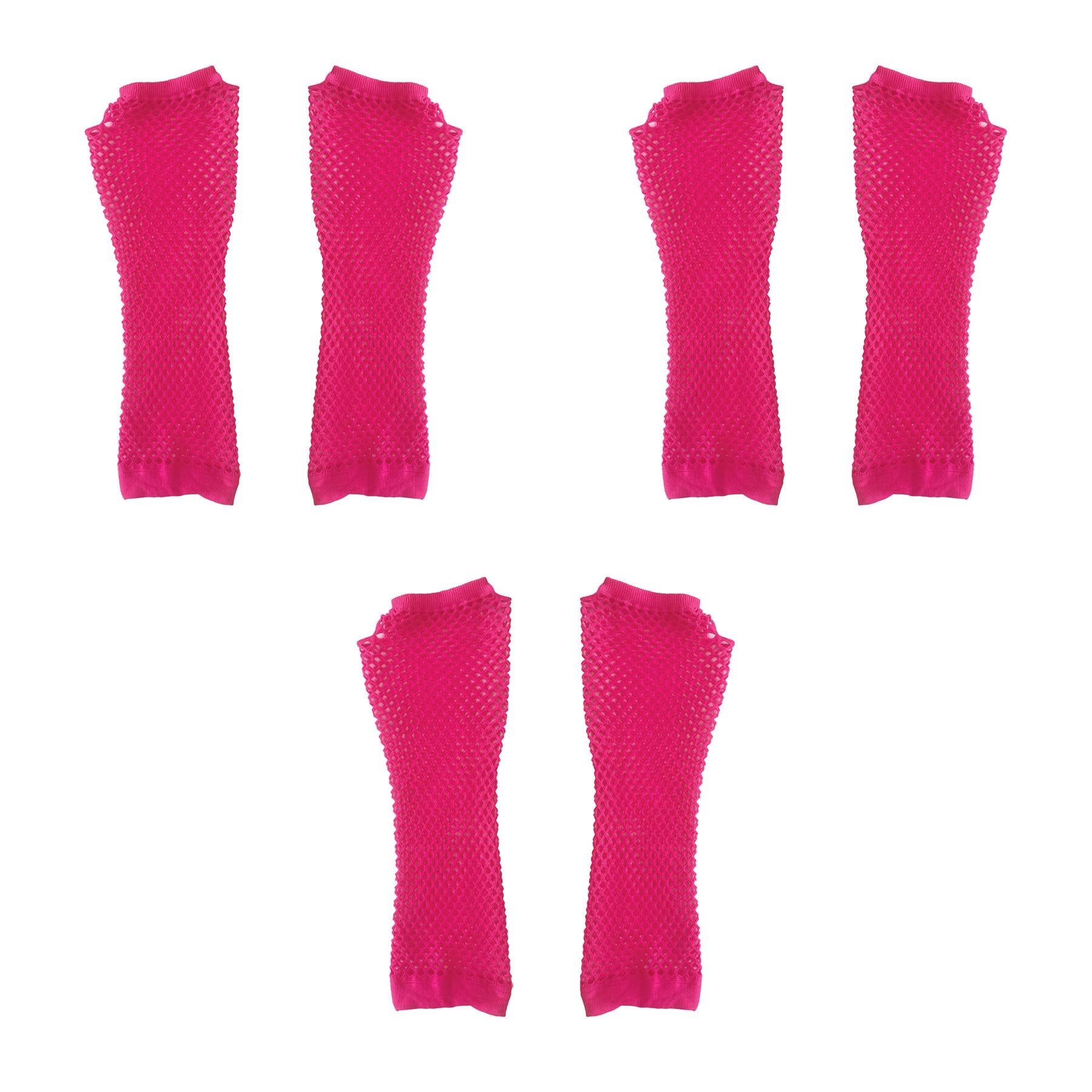 12 Pair Beistle Fishnet Gloves for Women - Stretchable Halloween Costume Accessories for Cosplay, Dance, and Party Outfits