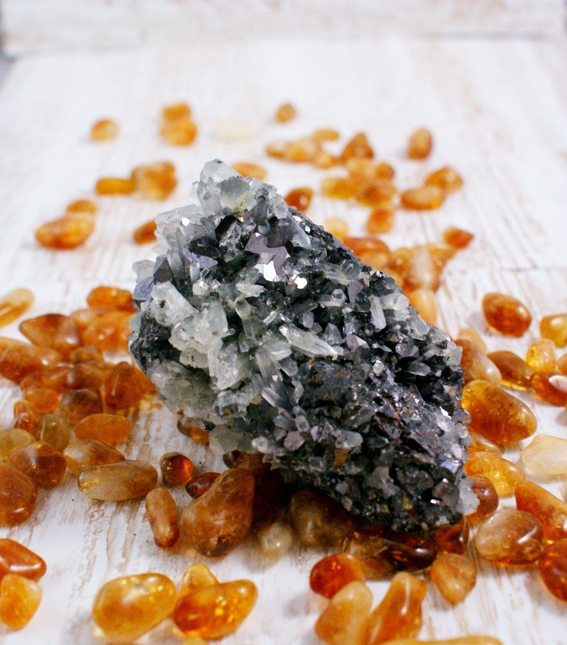 Natural Bulgarian Galena and Quartz with Pyrite - Healing Crystals for Meditation, Energy Work & Home Decor
