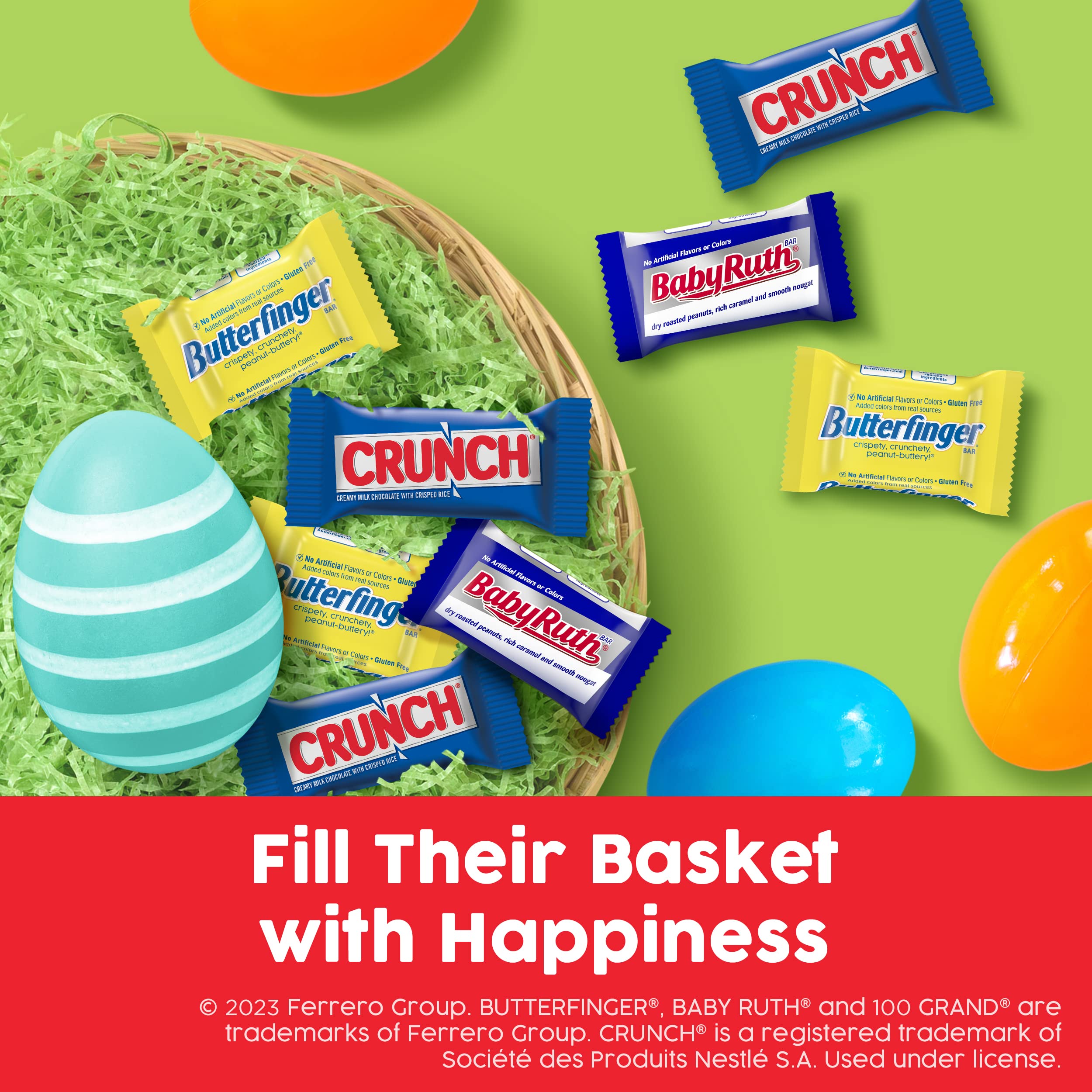 Butterfinger, CRUNCH & Baby Ruth Mini Chocolate Candy Bars Bulk Pack - 35.9oz (90 Count) - Easter Basket Stuffers, Halloween Treats, Party Favors & Office Snacks