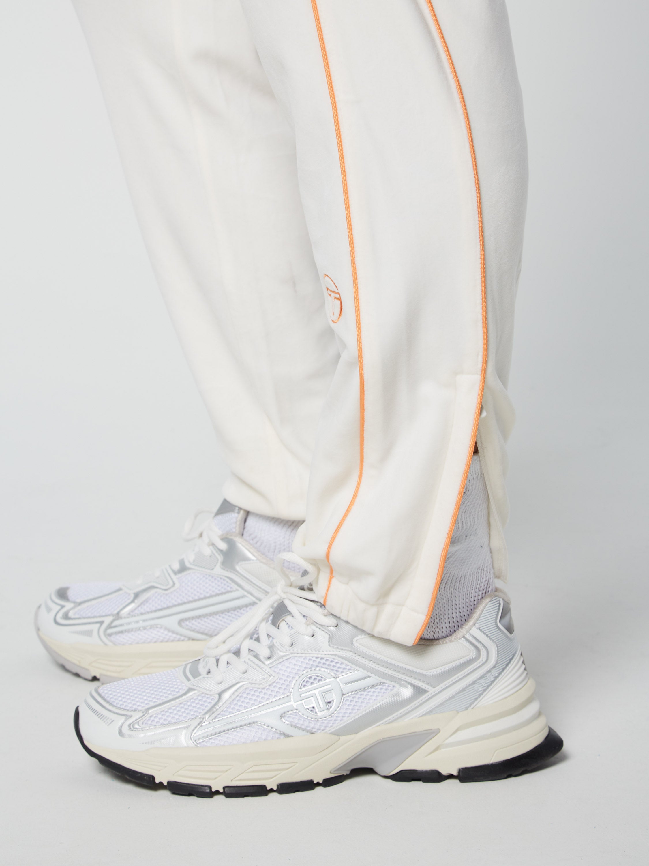 Lioni Velour Track Pants for Women - Soft & Comfortable Joggers with Pockets - Perfect for Lounge, Yoga, and Running - Gardenia Color