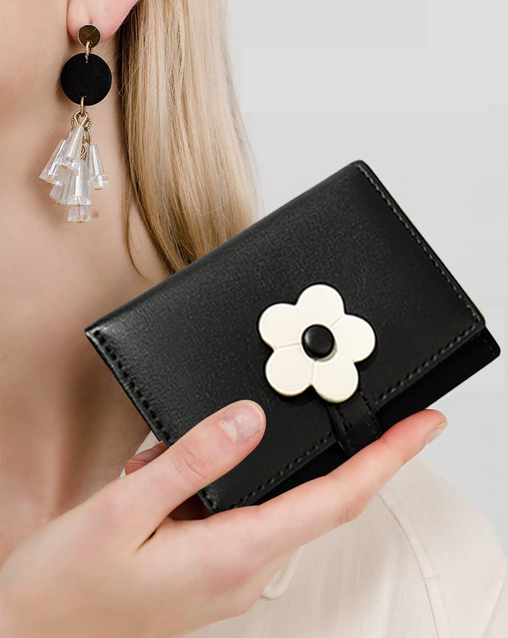 MEISEE Tri-Fold Floral Wallet for Women & Girls - Stylish Cash, Card Holder with ID Window & Coin Purse | Perfect for Everyday Use, School, Work & Travel