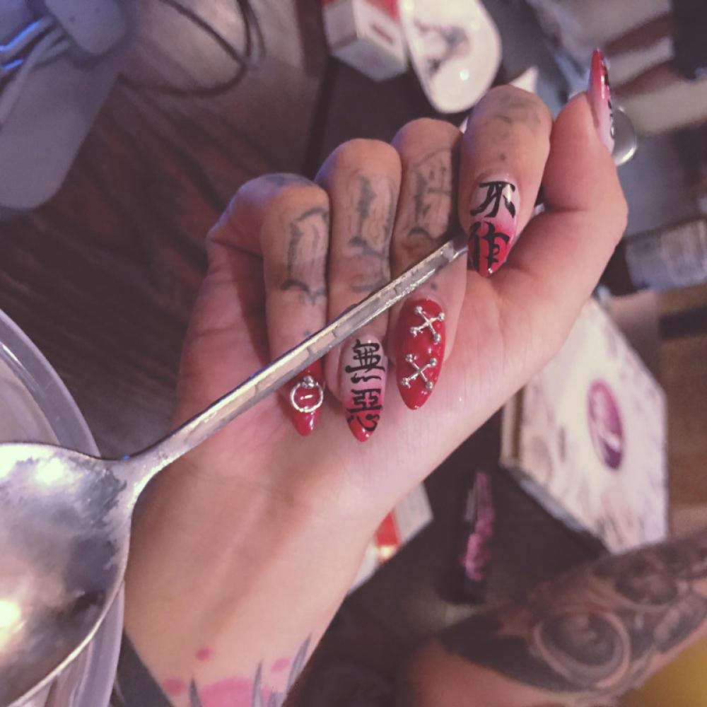HUJL False Nails - Long White Press On Nails with Easy Application & Removal | Perfect for Parties, Weddings & Special Occasions