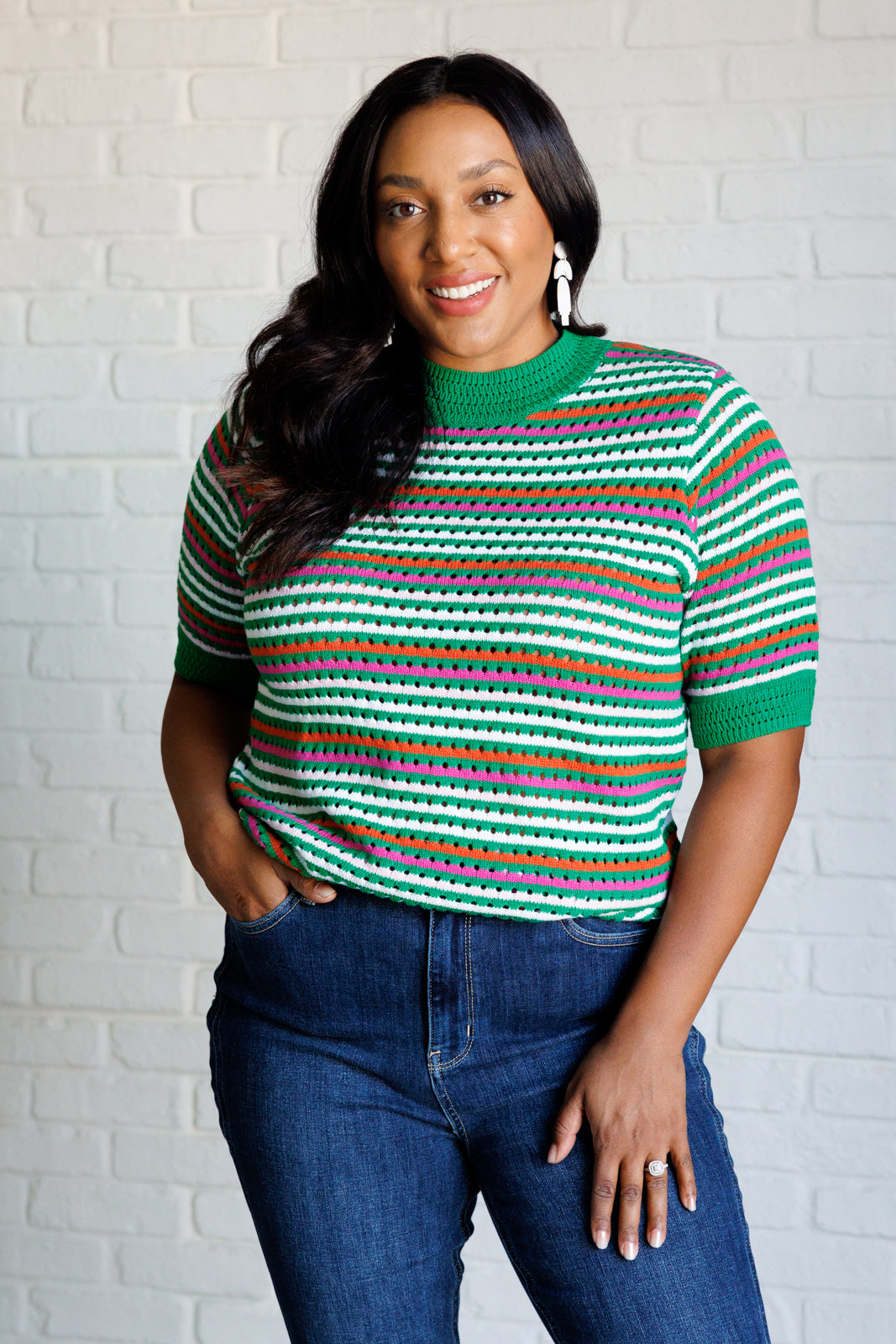Stylish Striped Knit Top for Women - Trendy Casual & Layering Essential - Perfect for Dates, Work, and Weekend Outfits