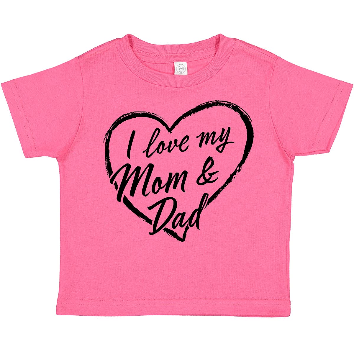 Inktastic I Love My Mom and Dad Black Chalk Heart Toddler T-Shirt - Cute Graphic Tee for Kids, Boys & Girls - Perfect for Family Photos, Birthdays & Everyday Wear