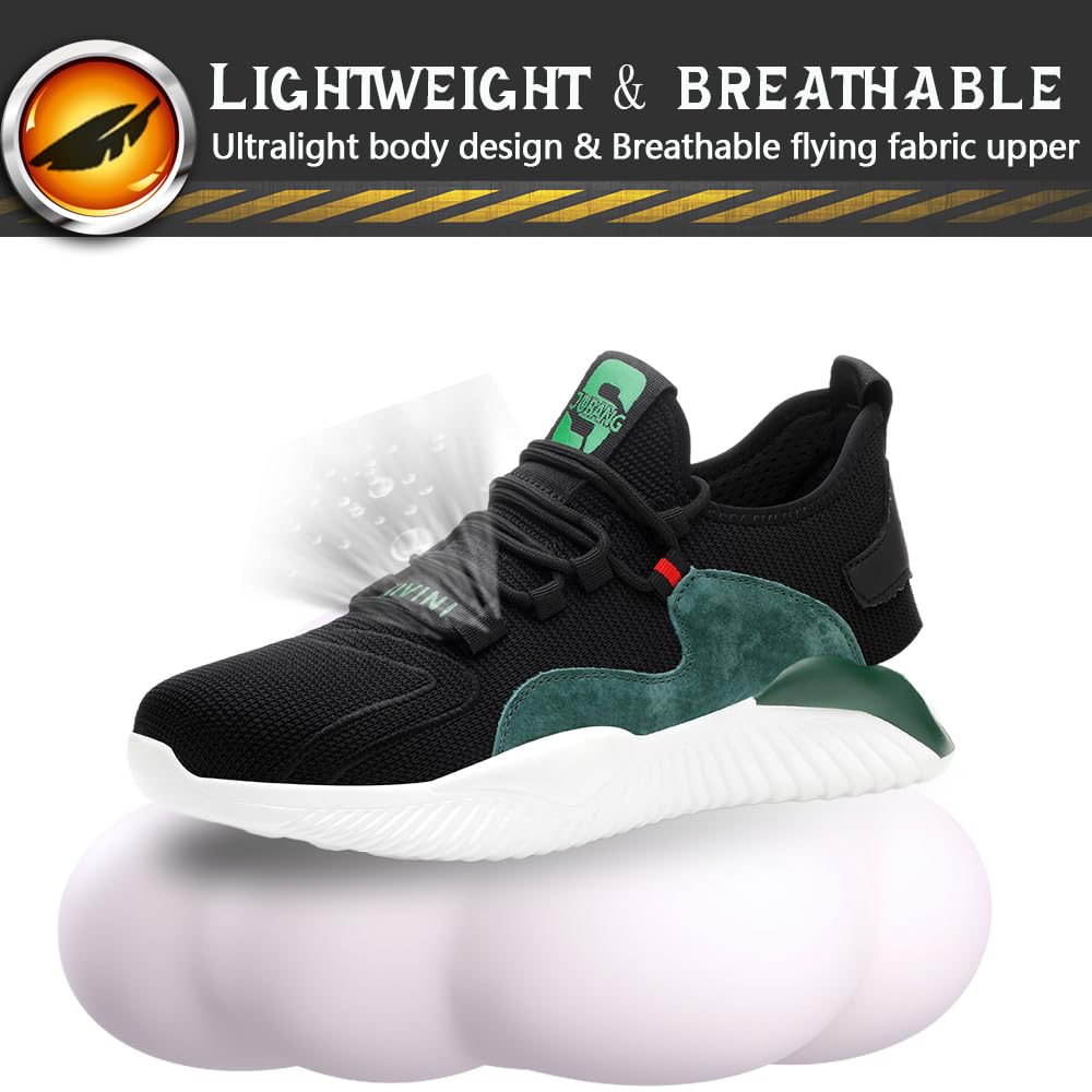 Steel Toe Safety Shoes for Men & Women - Breathable Lightweight Work Sneakers for Industrial & Construction - Perfect for Warehouse, Factory, and Outdoor Labor Jobs