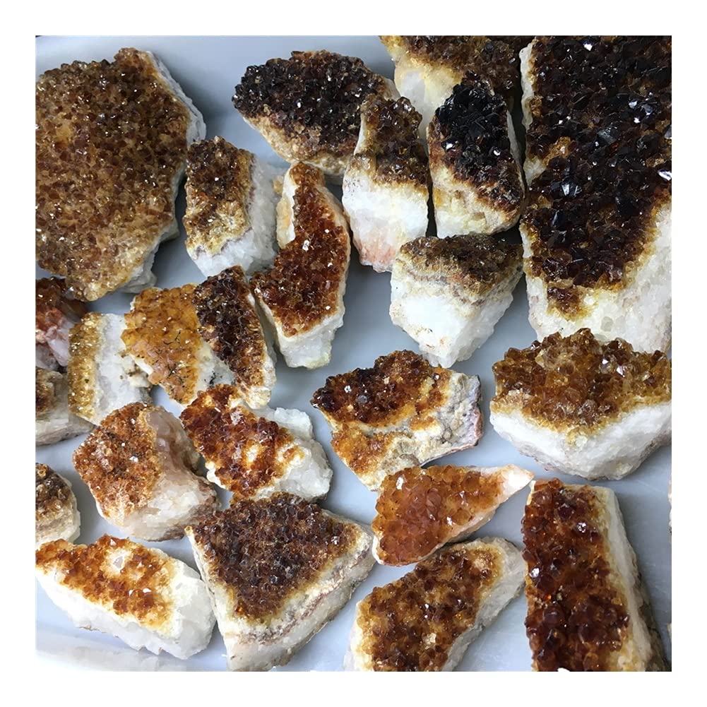 Natural Raw Citrine Cluster Stones Specimen - 550-660g | Home Decoration, Healing Crystal, Feng Shui Stone | Perfect for Meditation, Office Desk Decor, and Spiritual Gifts