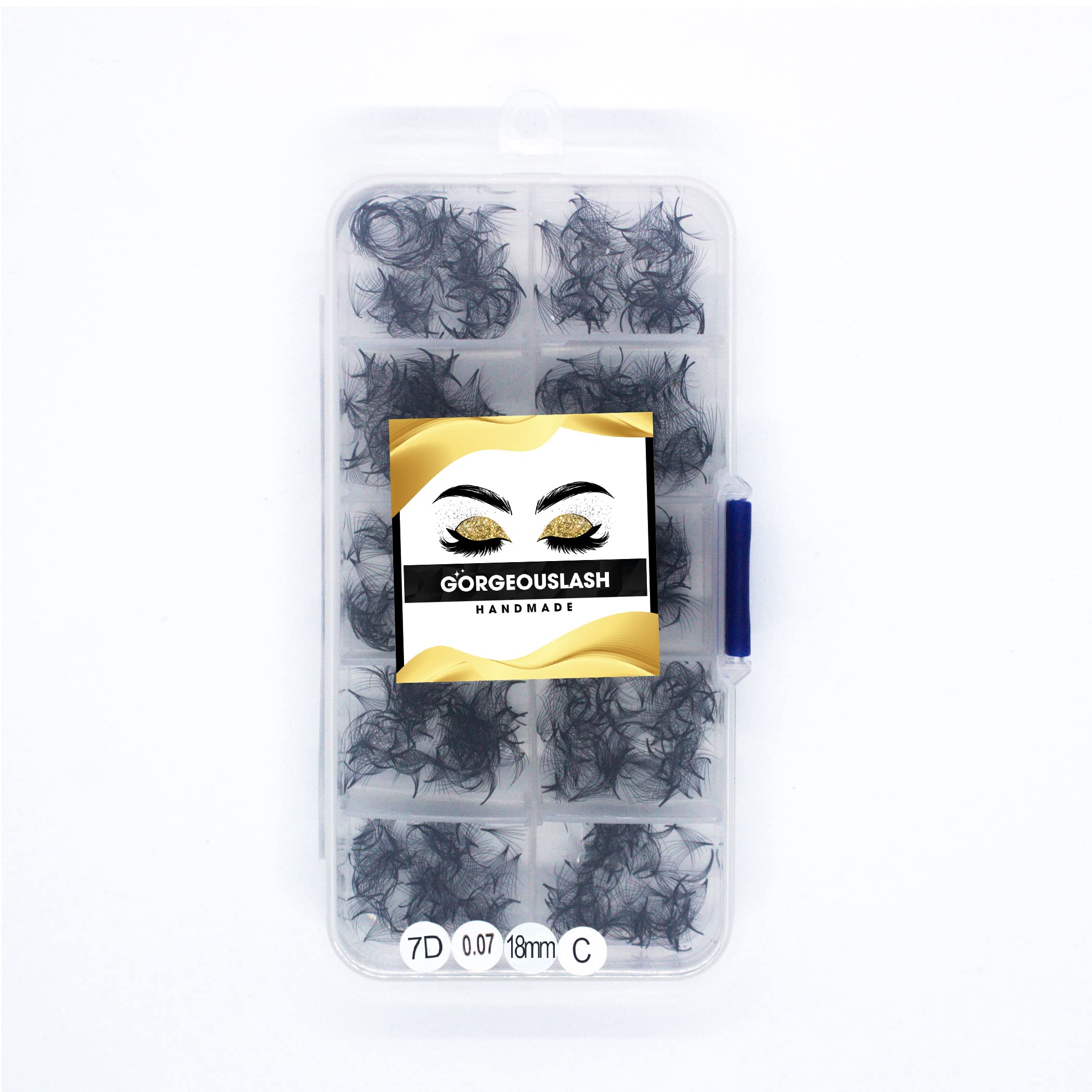 Premium 1000 Pcs Handmade Eyelash Extension Fans - 3D to 10D Multi-Length Lashes (8D Curl C, 18mm) for Volume Lash Sets - Perfect for Salon Professionals & DIY Lash Artists