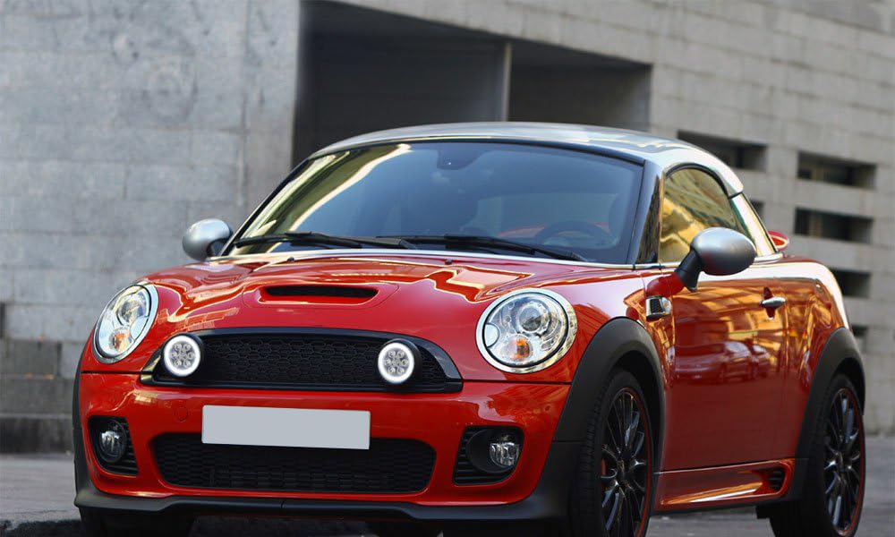 iJDMTOY Black LED Rally Driving Lights for Mini Cooper - 9x 3W High Power LED Driving Lamps & 30-LED Halo Ring DRL | Off-Road, Night Driving & Style Upgrade