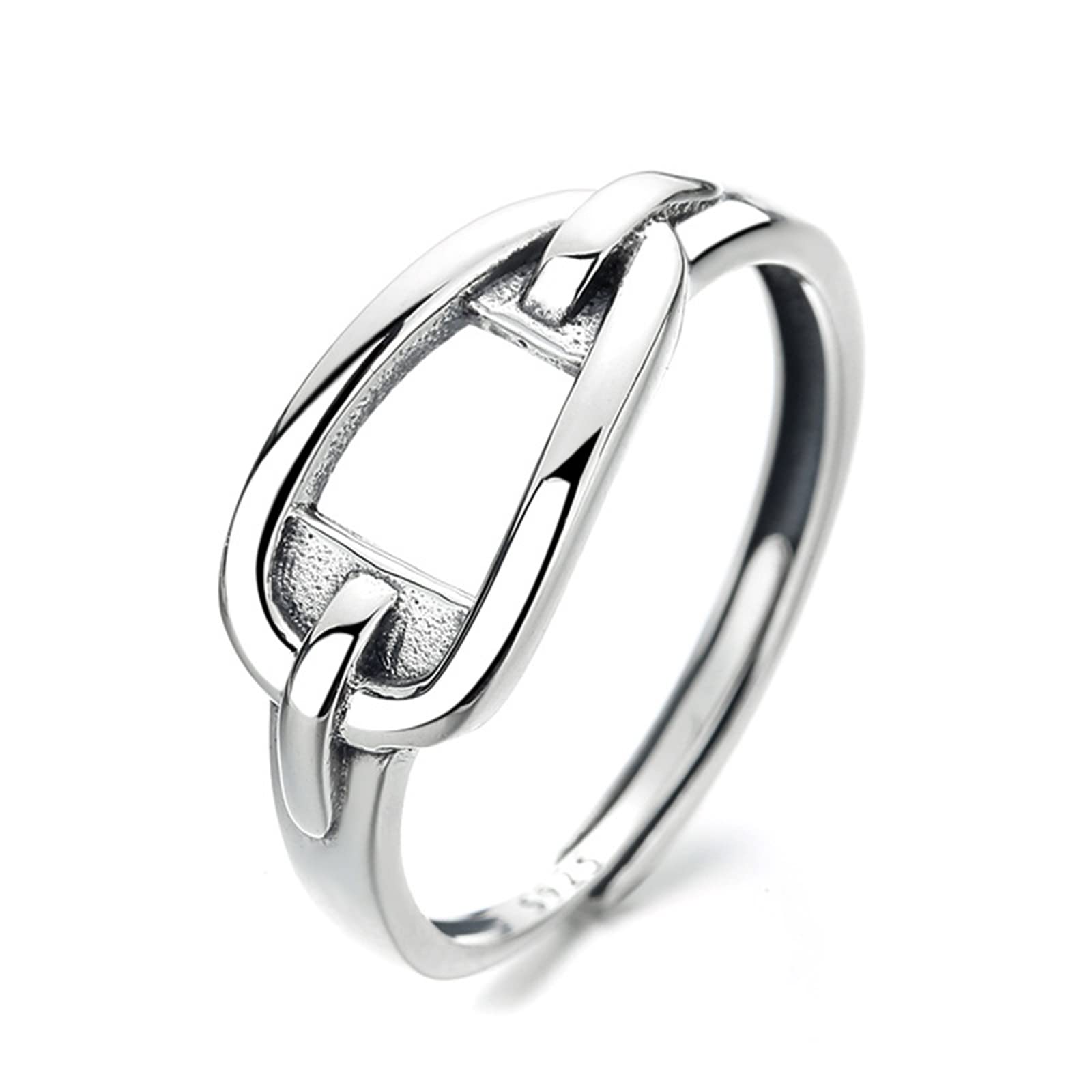 Bcughia Cute Engagement Rings - Sterling Silver Adjustable Promise Rings for Women & Men - Perfect for Valentine's Day, Anniversaries & Romantic Proposals
