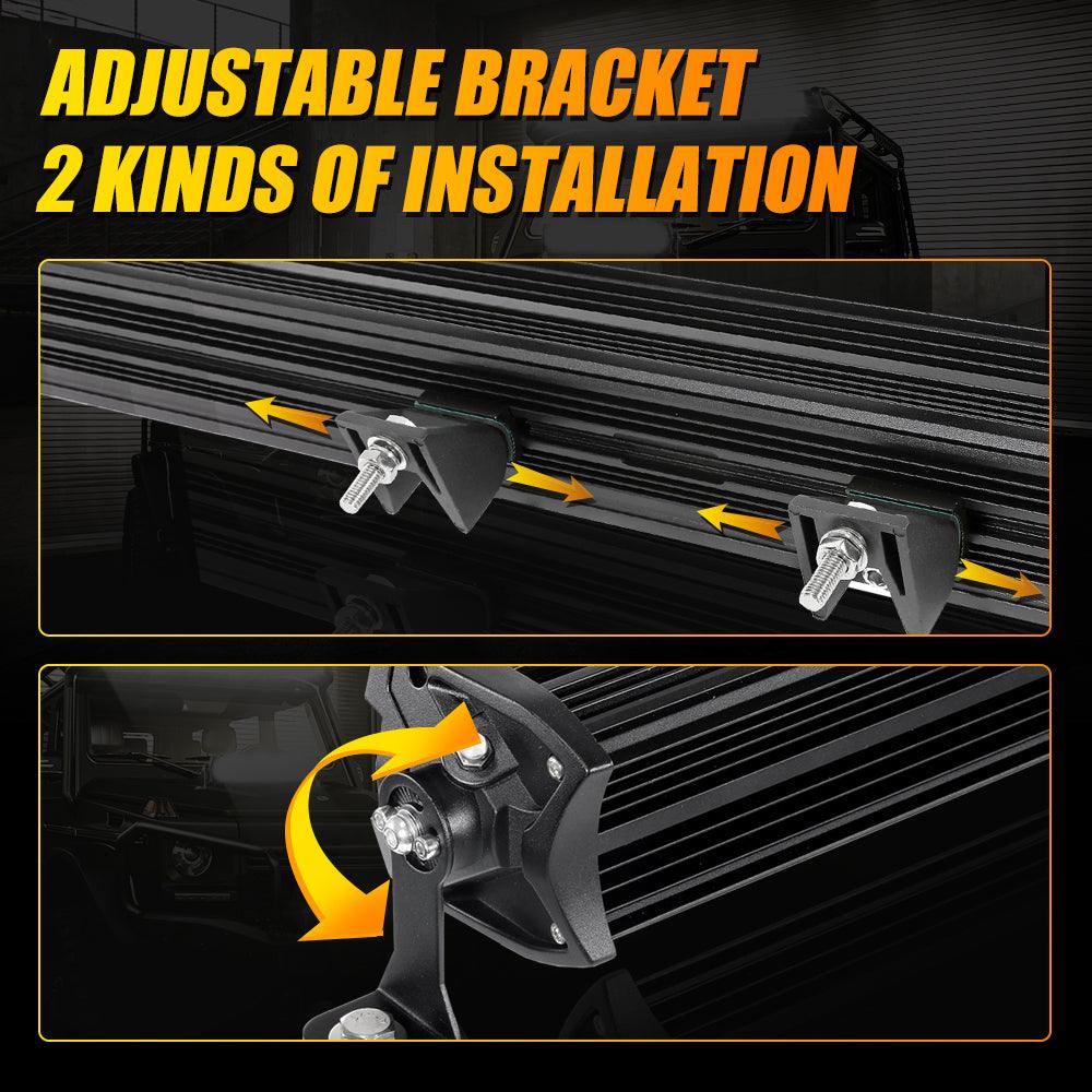 5 Inch 110W LED Driving Lights with Amber Covers & 22 Inch 5D PRO Series LED Light Bar Combo - High Performance Off-Road Lighting for CBR1000RR, ATV, UTV, Trucks and Buggies - Perfect for Night Riding, Trail Adventures and Off-Road Racing
