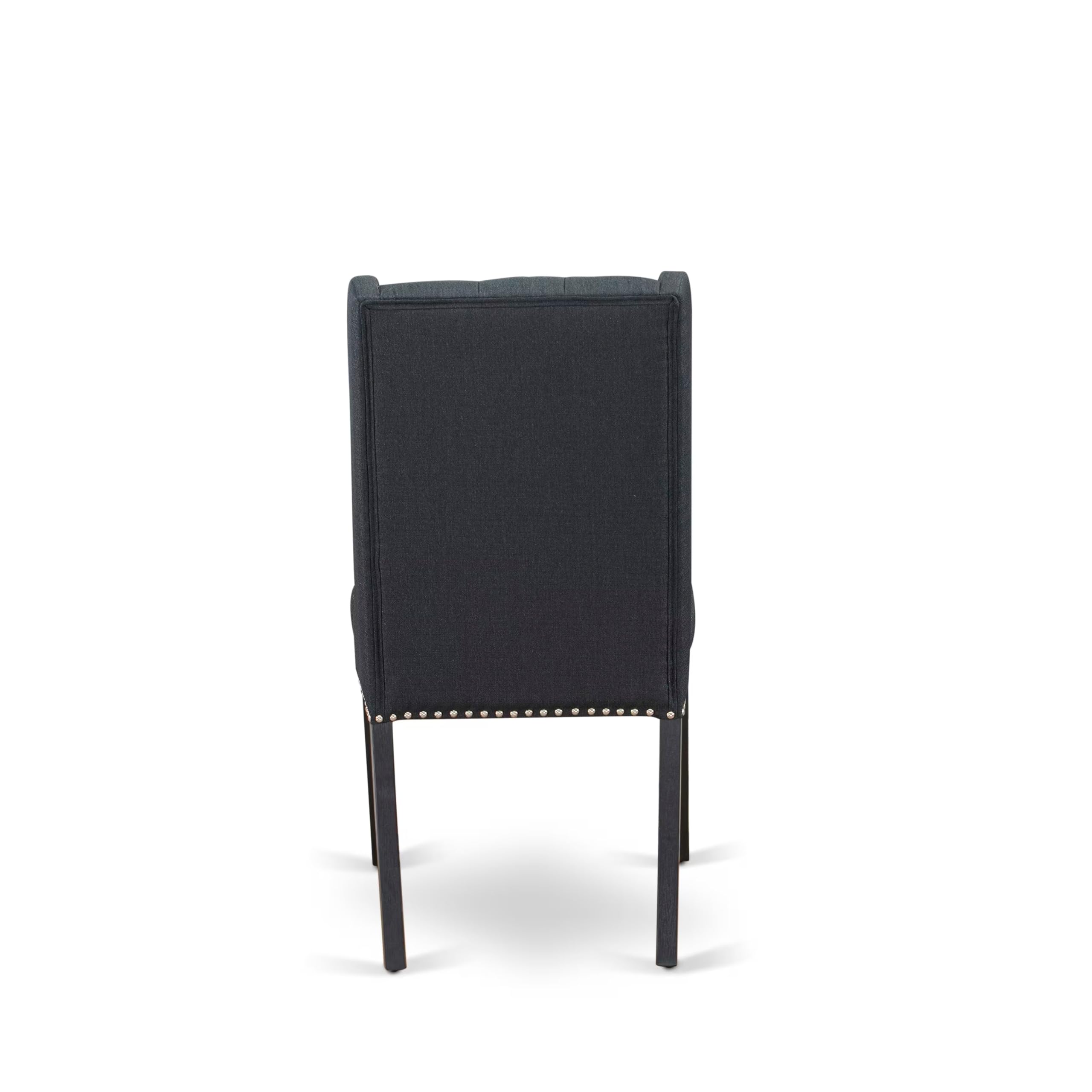 East West Furniture 5-Piece Kitchen Dining Set - 40x72 Inch Rectangle Table with V-Legs & 4 Black Linen Fabric Chairs | Modern Dining Room Furniture for Small Spaces | Perfect for Family Meals, Dinner Parties, and Everyday Use