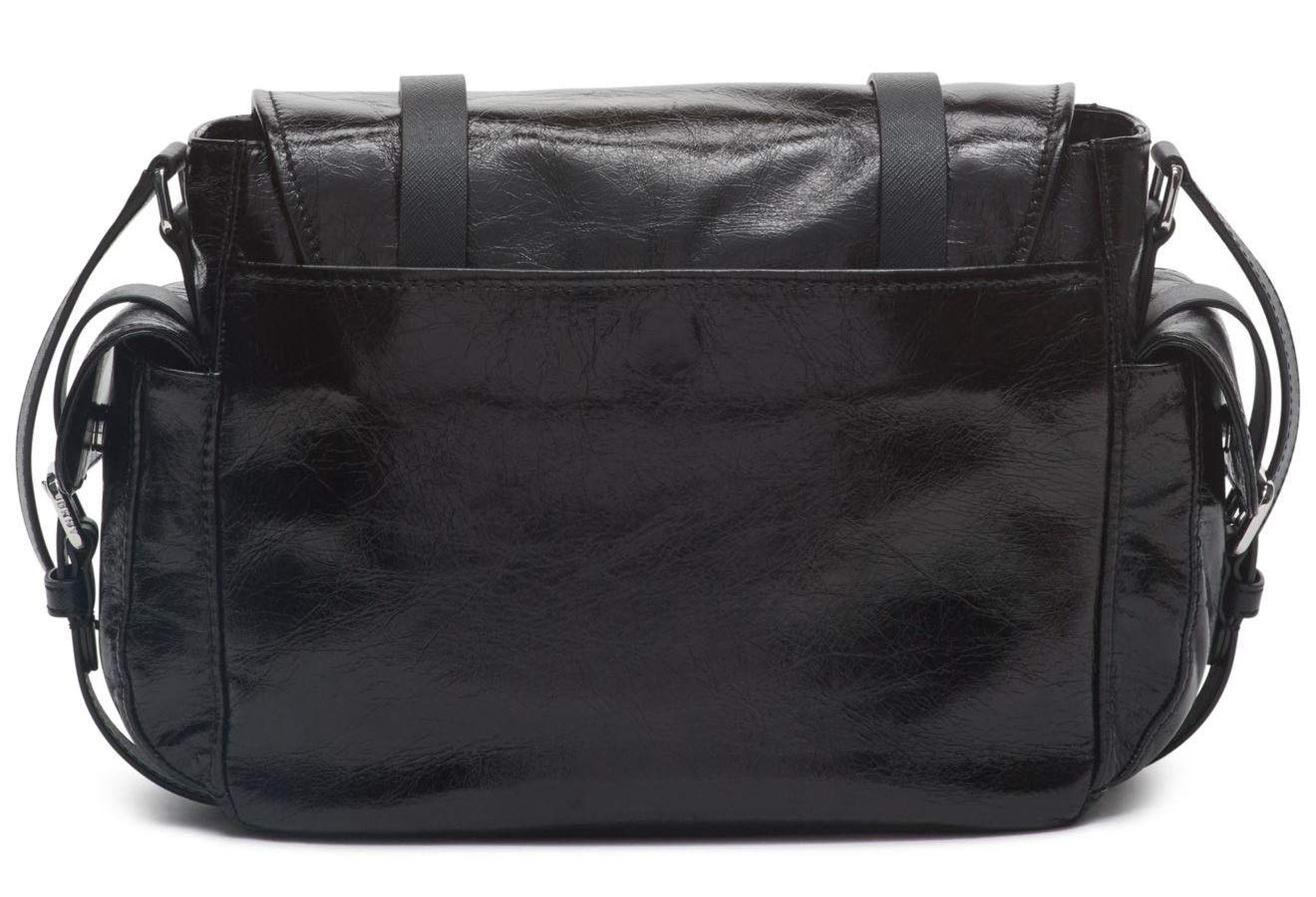 DKNY Naomi Messenger Crossbody Bag for Women - Stylish Black Leather Shoulder Bag, Perfect for Work, Travel & Everyday Use