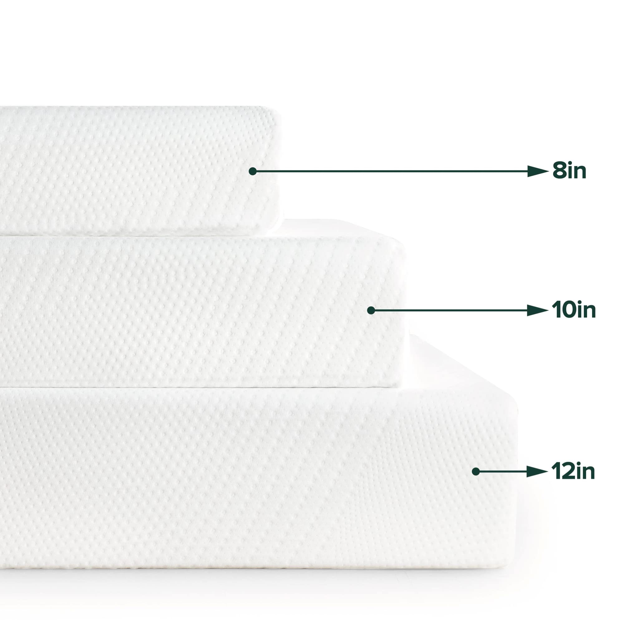 ZINUS 8 Inch Queen Size Green Tea Memory Foam Mattress in a Box - CertiPUR-US Certified, Pressure Relief & Cooling Gel for Back Pain - Perfect for Guest Rooms, Dorms & Small Apartments
