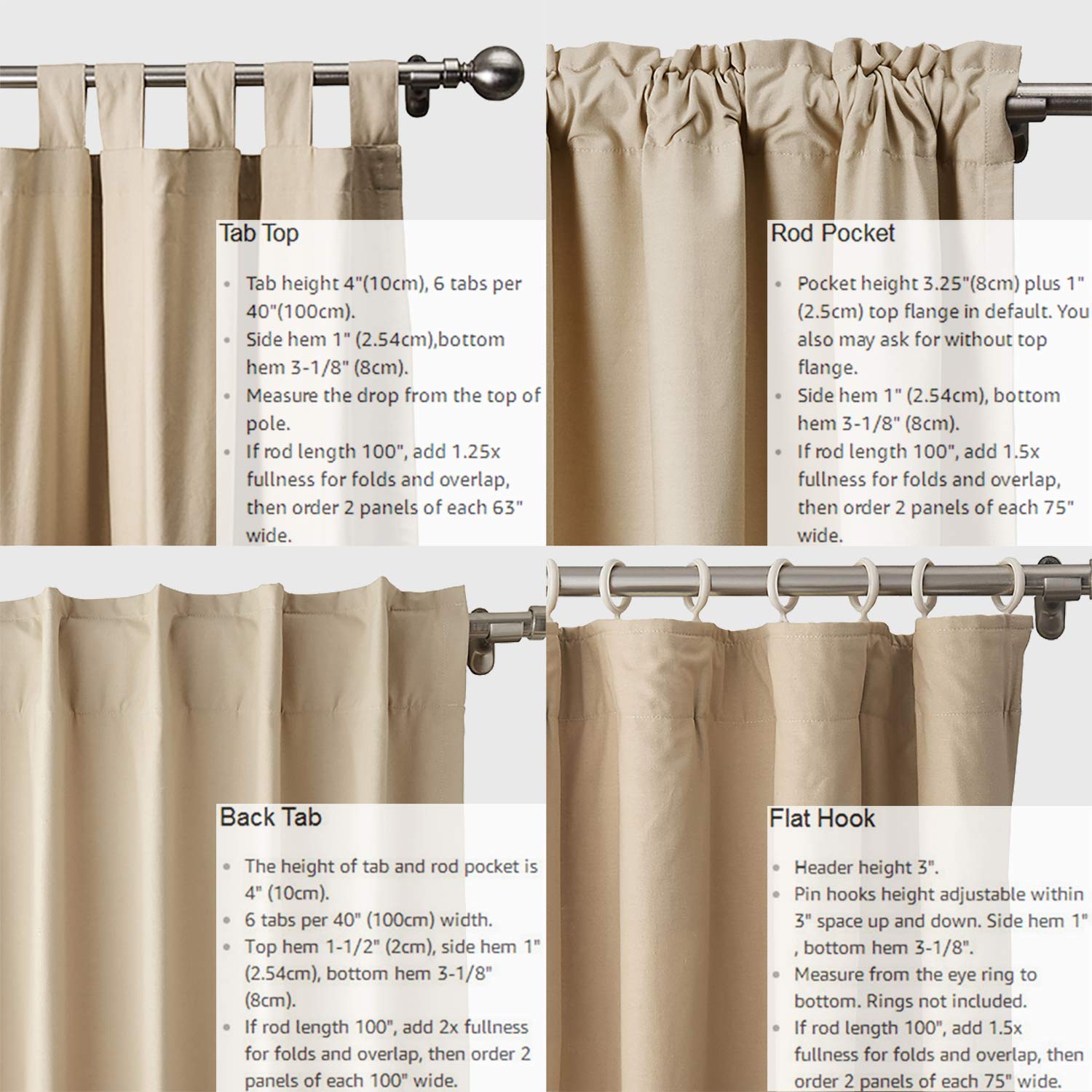 TWOPAGES Bronze Grommet Blackout Curtains - Fireproof Thermal Insulated Door Drapes with Flame Retardant for Living Room, Bedroom & Home Theater - Noise Reducing & Energy Saving Window Treatments