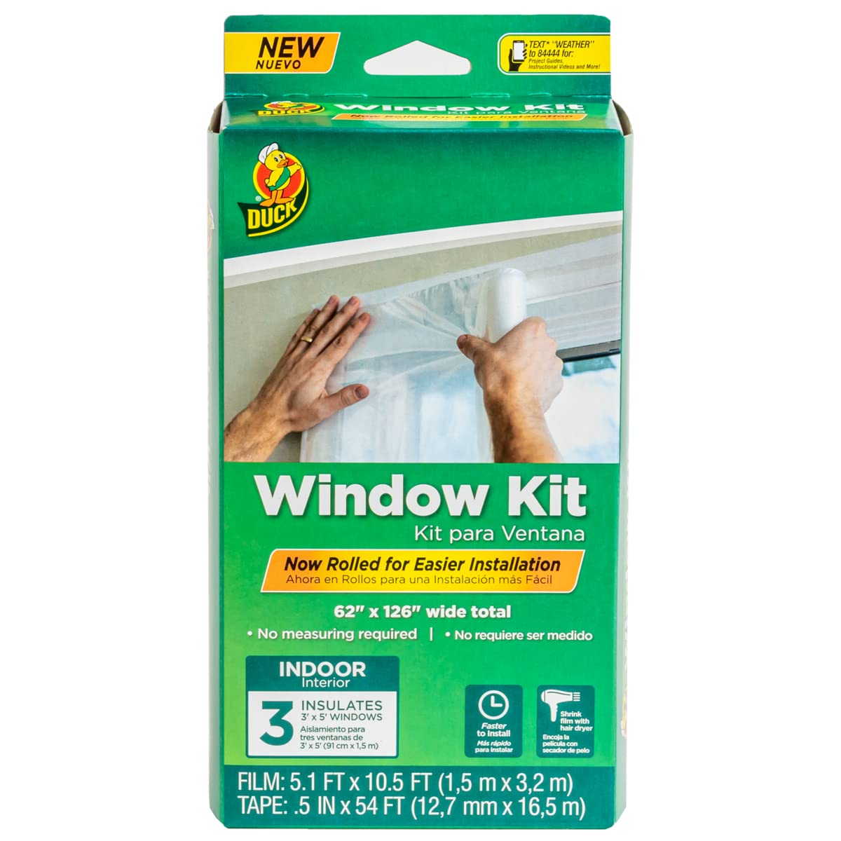 Duck Brand Rolled Window Insulation Kit for Indoor Use - 3 Standard Windows, 62