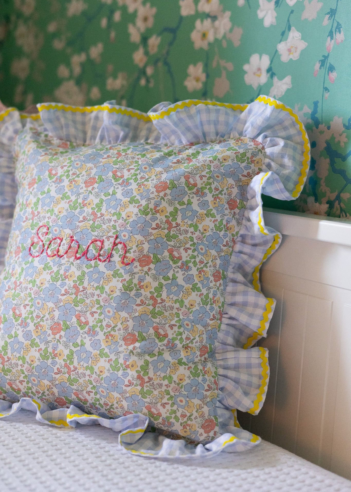 Blue Summer Flowers Cushion Cover - Soft Decorative Pillow Case for Sofa, Bed, Living Room & Home Decor