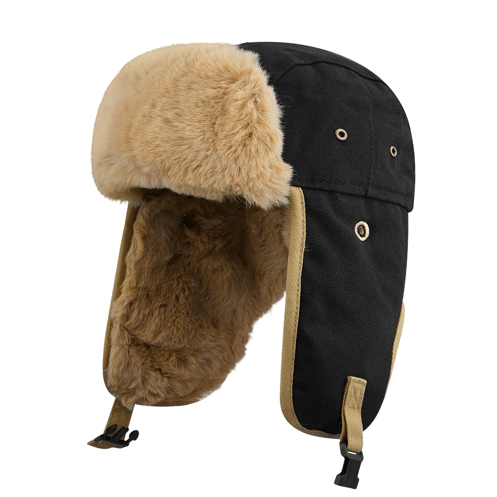 Croogo Winter Trapper Hat - Warm Fleece-Lined Ski Hat with Ear Flaps for Men & Women - Cozy Aviator Ushanka Russian Style Hat for Snowboarding, Skiing, and Cold Weather Outdoor Activities