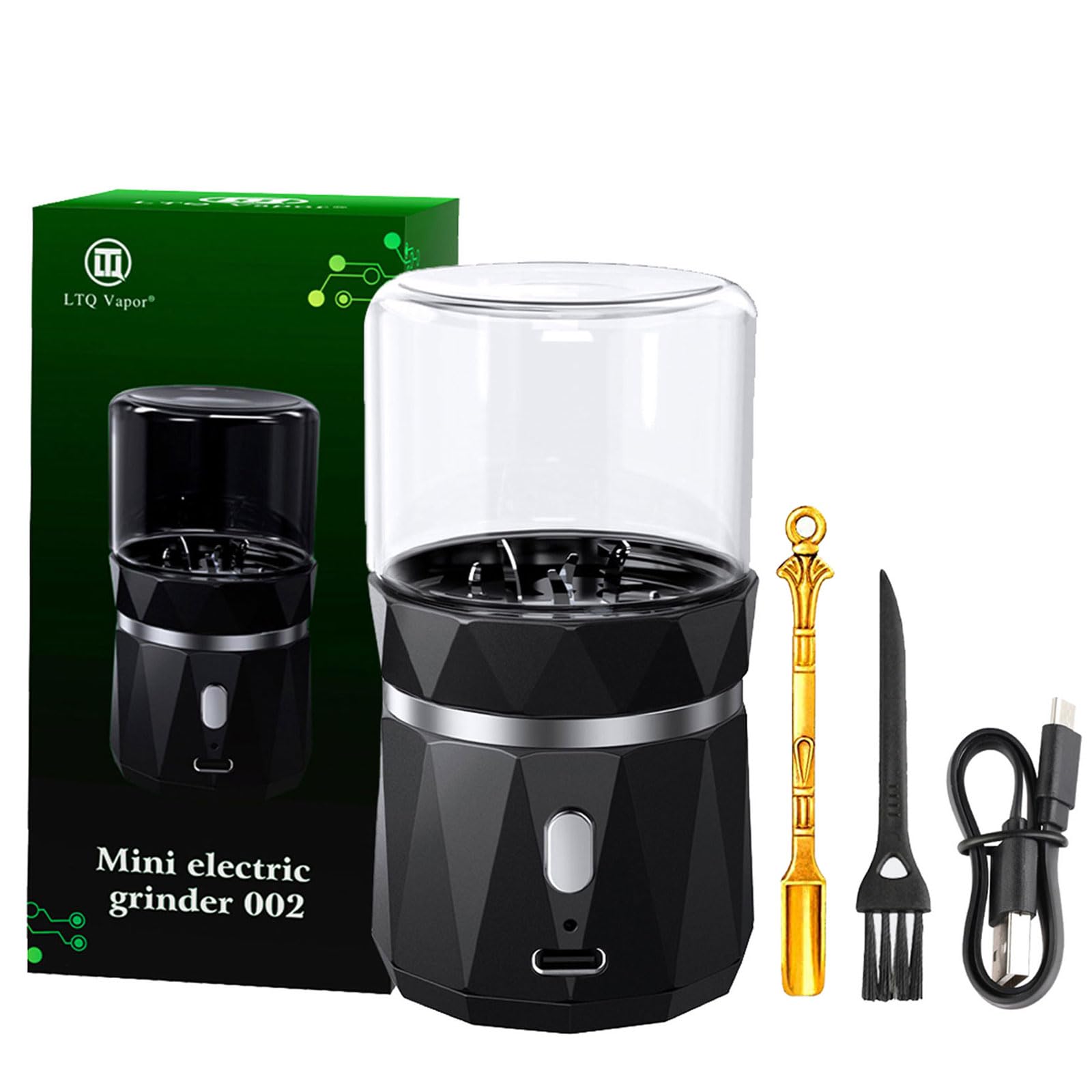 Premium Electric Spice and Herb Grinder - Compact Mini Grinder with 1.7oz/50ml Storage Jar & Spoon - Perfect for Kitchen, Travel, and Fresh Herb Preparation
