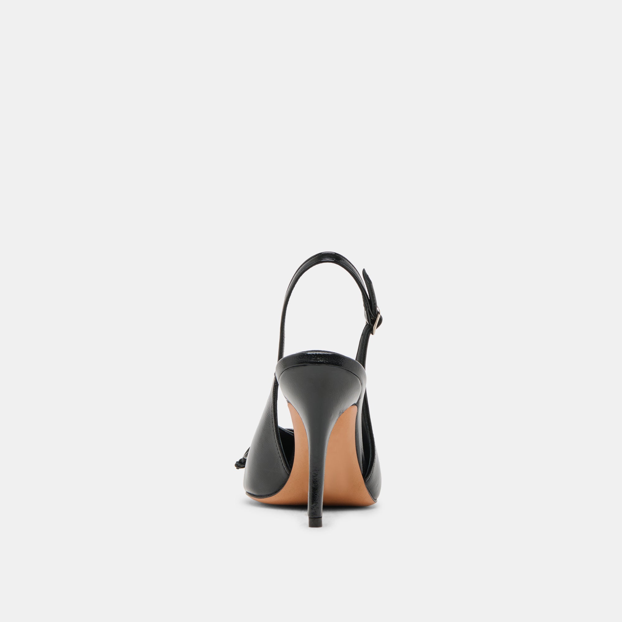 GEENA Women's Black Leather High Heels - Elegant Stiletto Pumps for Office, Party & Evening Wear