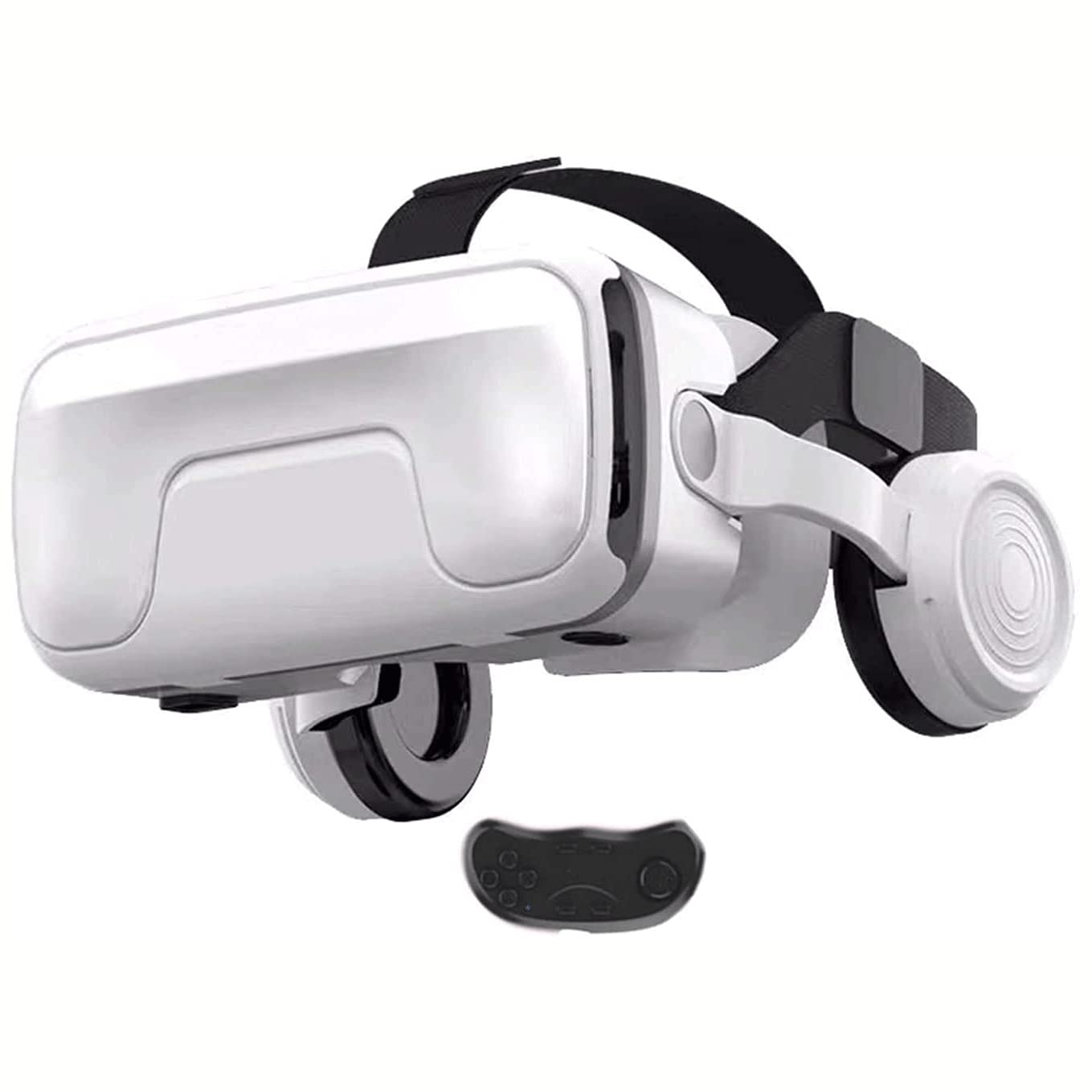 XIXIDIAN All-in-One VR Gaming Headset with Built-in Stereo Headphones, Adjustable Comfortable Soft 3D Virtual Reality Glasses for Mobile Phones - Perfect for Immersive Gaming, Movies, and Virtual Experiences