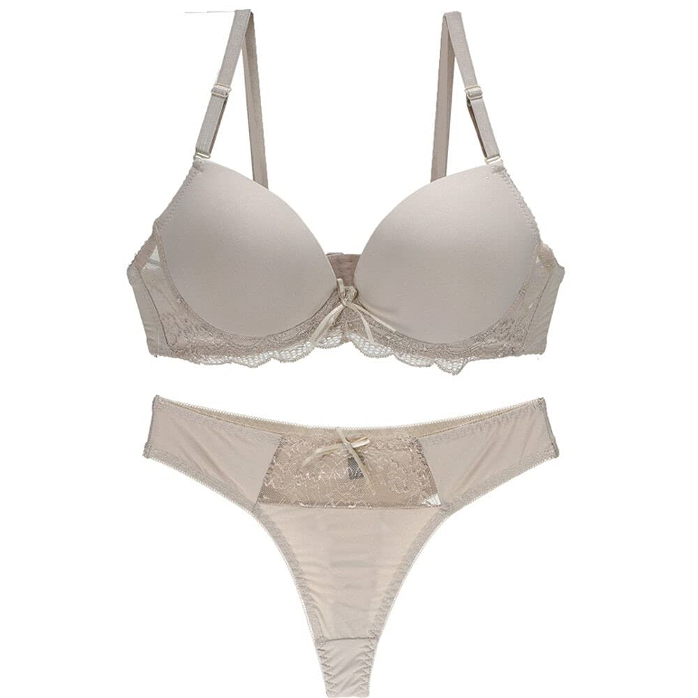 Sexy Lace Plunge Bra & Panty Set for Women - Push Up Underwire Lingerie with Comfortable Support | Perfect for Date Night, Valentine's Day & Special Occasions