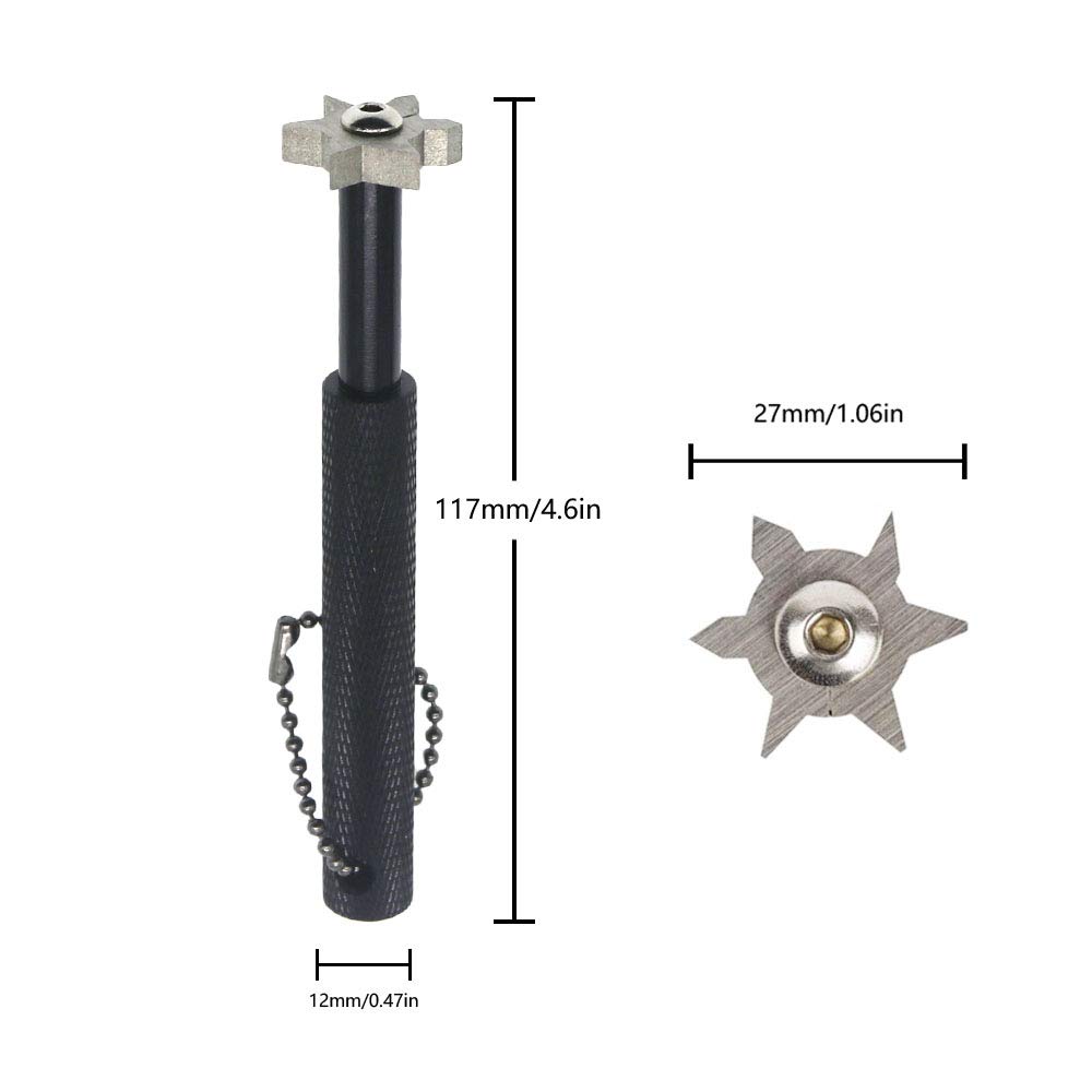 Premium Golf Groove Sharpener Tool with 6 Replaceable Cutters - Perfect for Iron Sets & Wedge Clubs | Restore Spin & Control on Greens | Ideal for Golf Course Maintenance & Practice Sessions