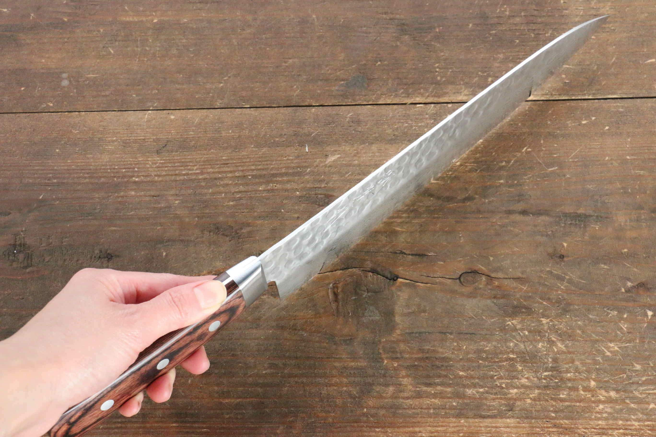 Premium Jikko VG10 17-Layer Damascus Gyuto Chef Knife 240mm - Japanese High Carbon Stainless Steel Blade with Mahogany Handle - Perfect for Sushi, Meat Slicing & Professional Kitchen Use