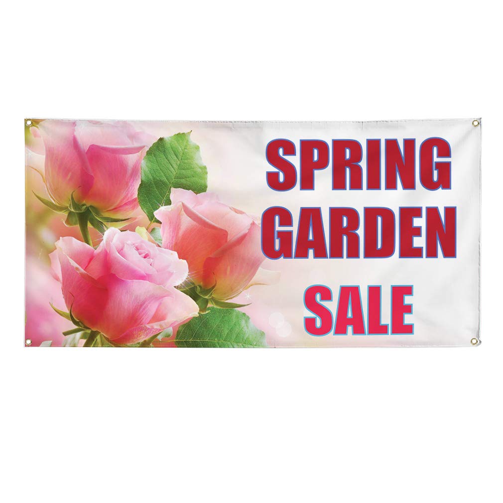 Custom Vinyl Banners 48x96 Inches - Weatherproof Outdoor Advertising Signs with 8 Grommets for Spring Sales, Garden Events & Business Promotion | Durable Yard Sign for Retail, Industrial & Commercial Use