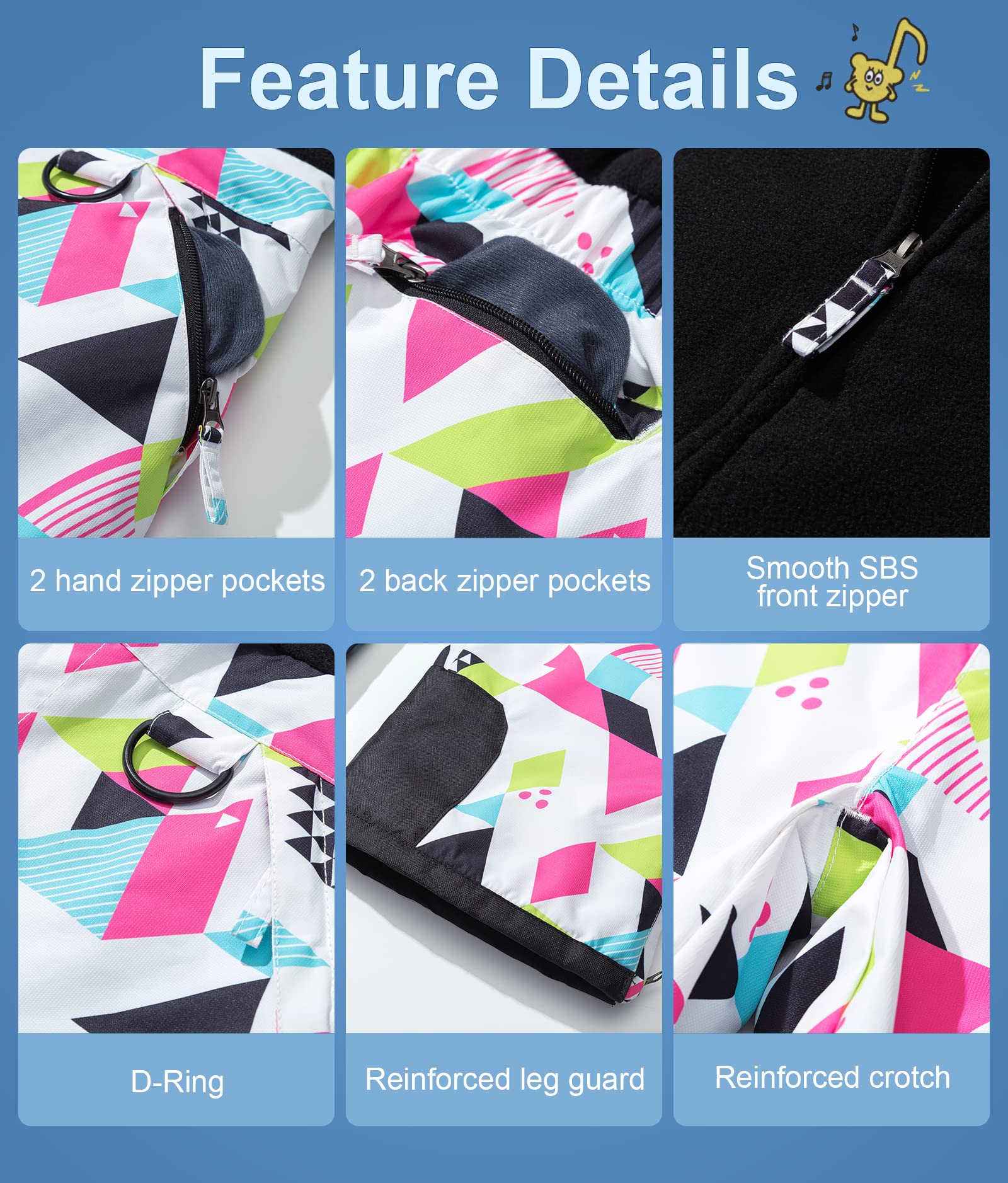 Pursky Kids Snow Pants for Girls - Insulated Waterproof Winter Ski Bibs with Fleece Lining | Warm Snowboarding Overalls & Snowbibs for Skiing, Sledding & Outdoor Winter Activities