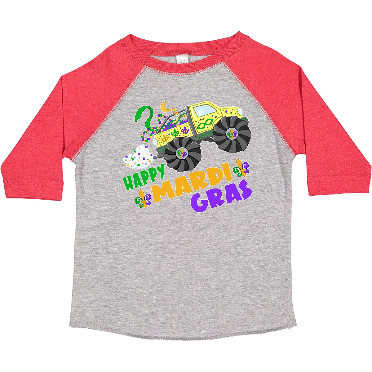 Inktastic Happy Mardi Gras Monster Truck with Beads Toddler T-Shirt - Fun Festive Kids Apparel for Carnival Parties & Parades