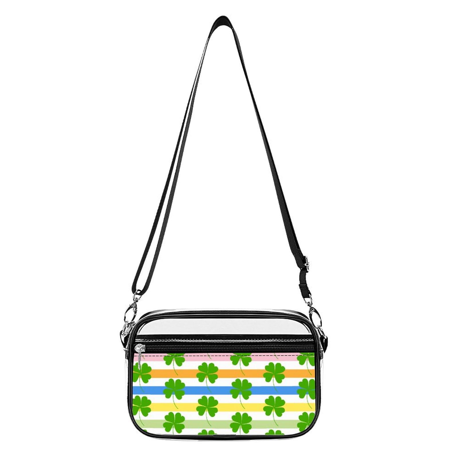 Shamrock Clover Stripes Clear Crossbody Bag - Fashionable Stadium Approved Shoulder Purse for Women - Perfect for Concerts, Sports Events, Festivals & Night Out