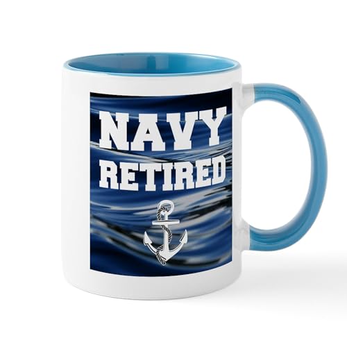 White/Blue Inside - Navy Retired Mugs