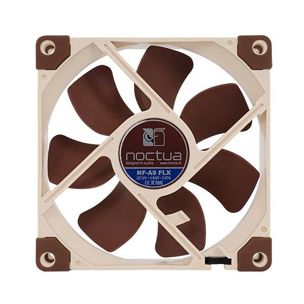 Noctua NF-A9 FLX Premium 92x92x25mm Cooling Fan - 12V 3-Pin, Ultra Quiet, High Airflow - Perfect for PC Cases, CPU Coolers & Home Theater Systems