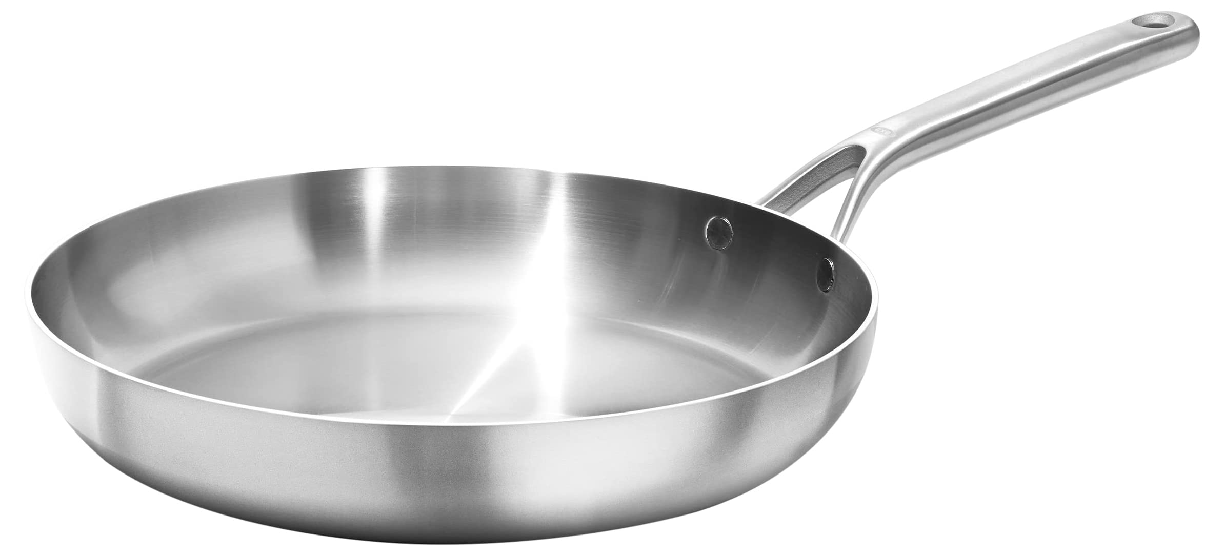 OXO Mira Tri-Ply Stainless Steel 12-Inch Frying Pan Skillet - Induction Compatible, Multi-Clad Construction, Dishwasher & Metal Utensil Safe - Perfect for Searing, Sauteing & Everyday Cooking