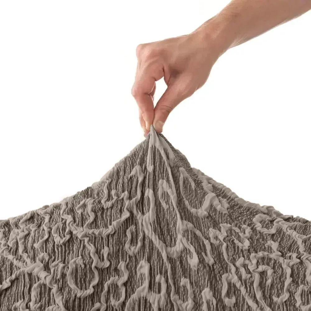Medium Ottoman Slipcover - Jacquard 3D Collection | Stylish Furniture Cover for Living Room, Bedroom & Office Decor