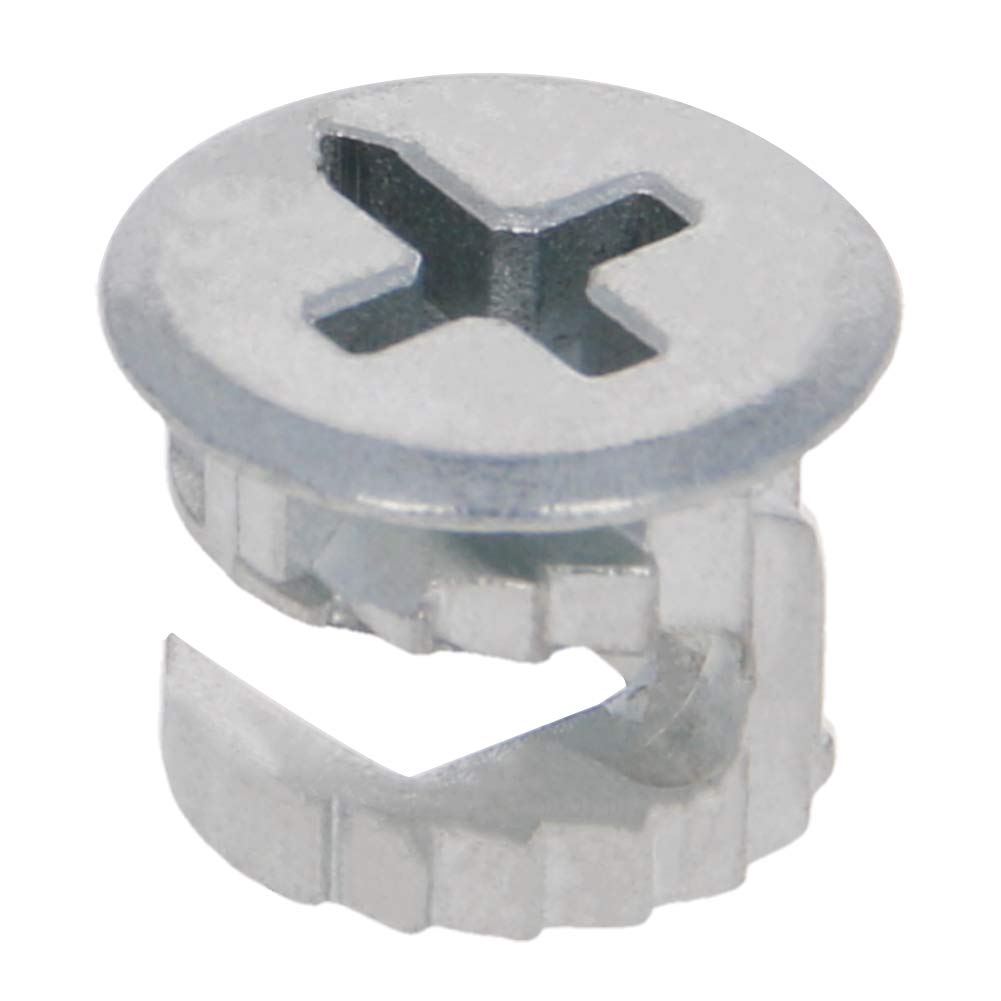MroMax 12x10mm Silver Furniture Cam Lock Nut Connectors - 50pcs for Cabinet, Drawer, Dresser & Wardrobe Assembly | Secure Panel Connecting Fittings for DIY Home Furniture Projects