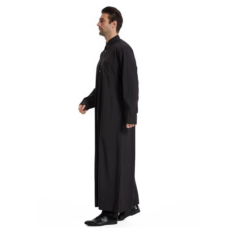 Premium Middle Eastern Arab Men's Thobe - Stand Collar Thawb Caftan for Eid, Weddings & Special Occasions | Comfortable & Stylish Islamic Robe