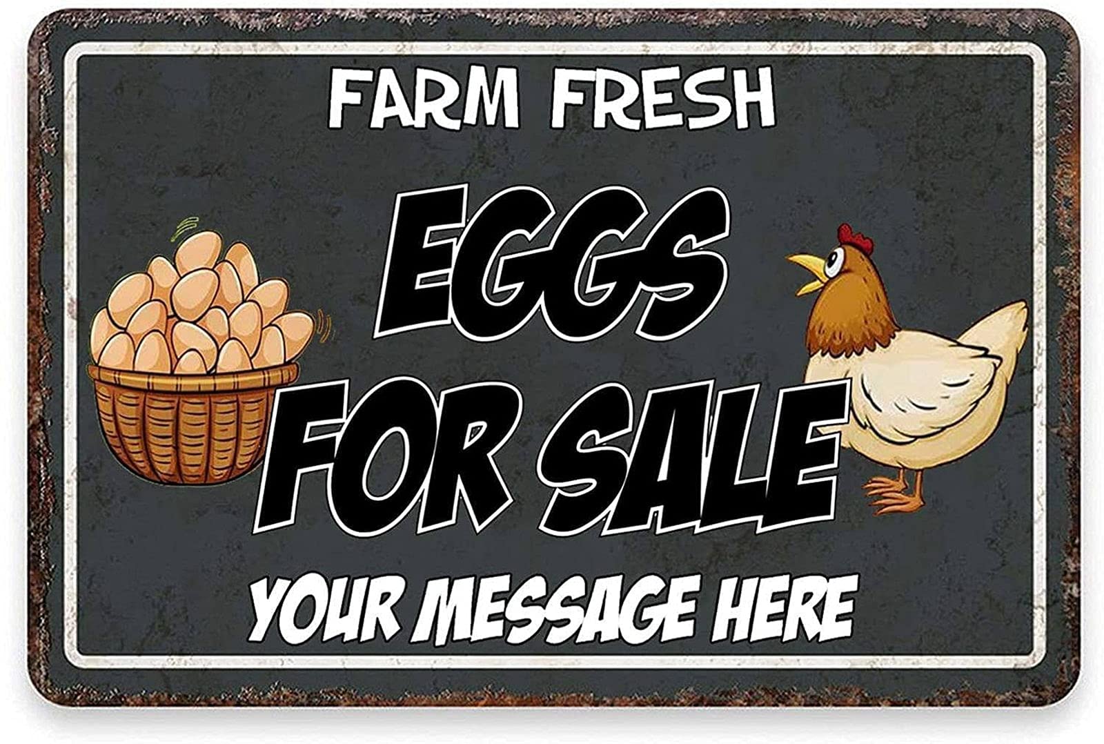Farm Fresh Eggs for Sale Sign - Rustic Farmhouse Chicken Coop Decor, Personalized Kitchen Wall Art, Outdoor Chicken Coop Accessories - Perfect for Country Kitchens, Backyard Farms & Cozy Farmhouse Decor