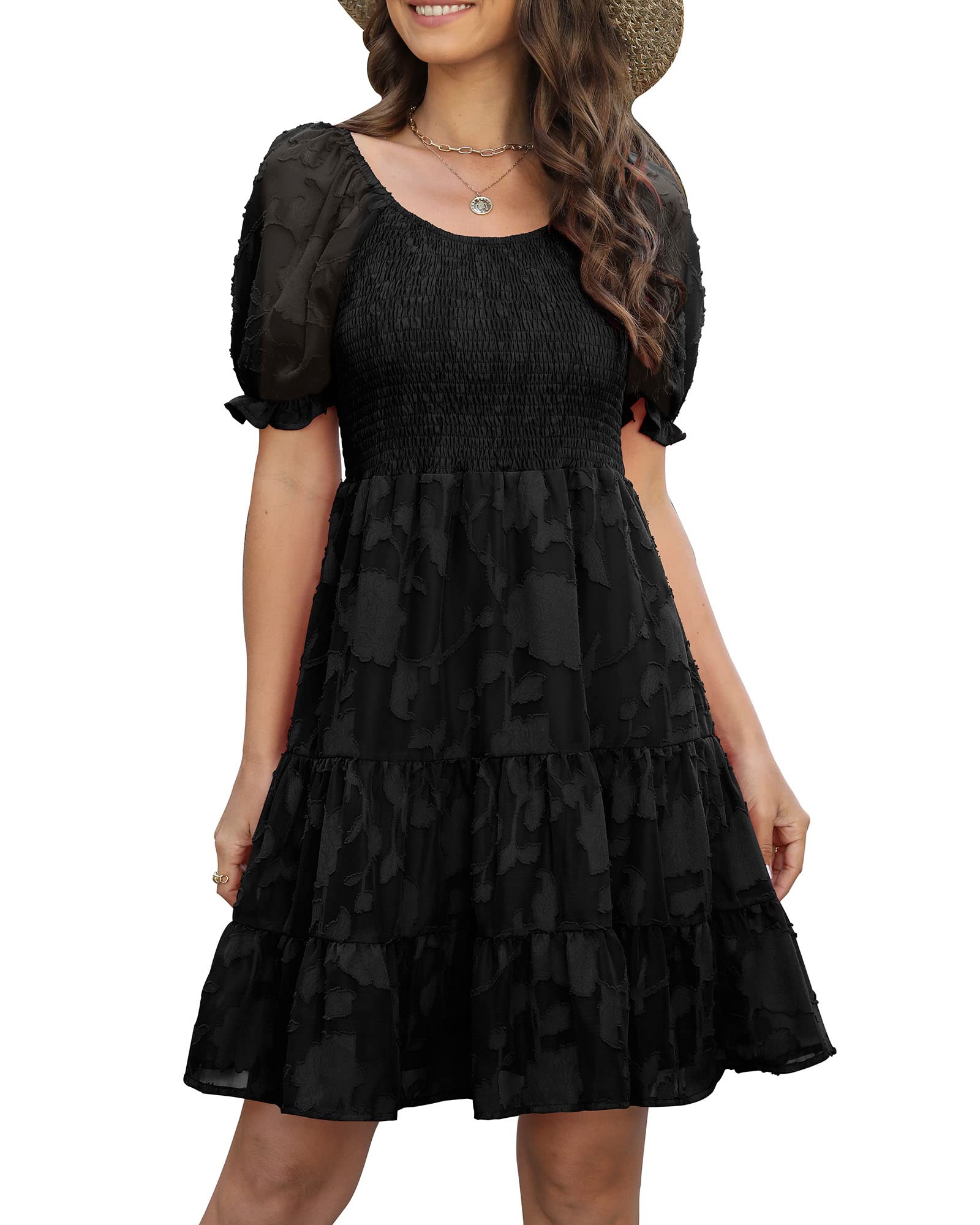 WEESO Women's Summer Dresses 2023 - Elegant Ruffle Chiffon Graduation Dress for Weddings, Parties & Special Occasions