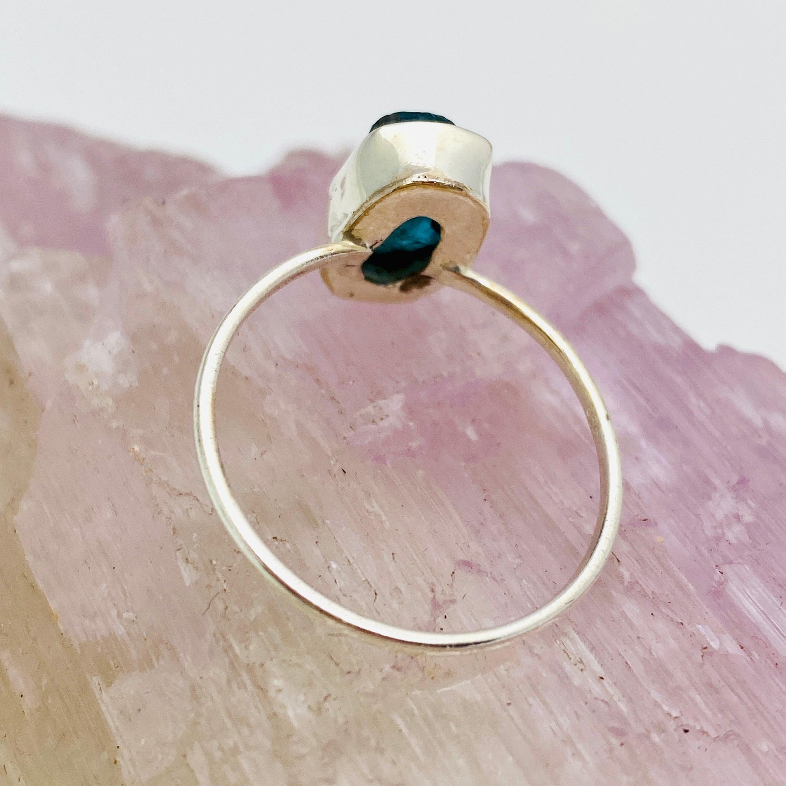 Natural Blue Apatite Raw Crystal Ring - Handmade Fine Jewelry for Women - Healing Stone Band R3701 BAP - Perfect for Meditation, Energy Work & Spiritual Gifts