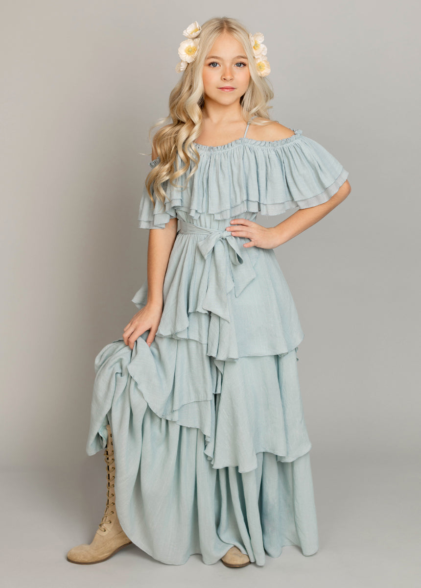 Litta Women's Pale Blue Dress - Elegant Casual & Party Wear for Summer Outings