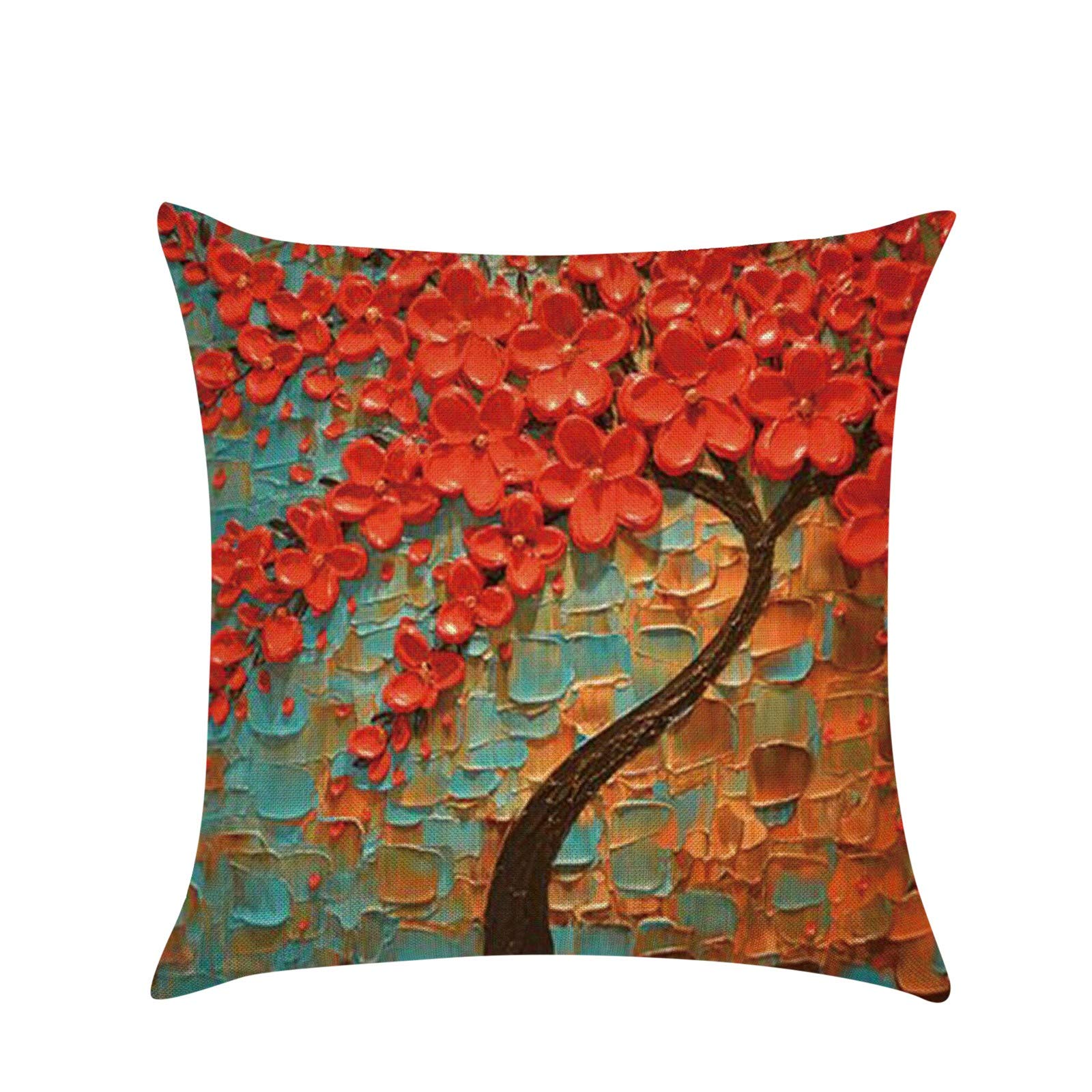 Vintage Floral Car Seat Cover Pillow Cushion - 3D Cotton Home Decor Pillowcase with Waist Bag - Perfect for Sofa, Bed, Car Interior & Travel Accessories
