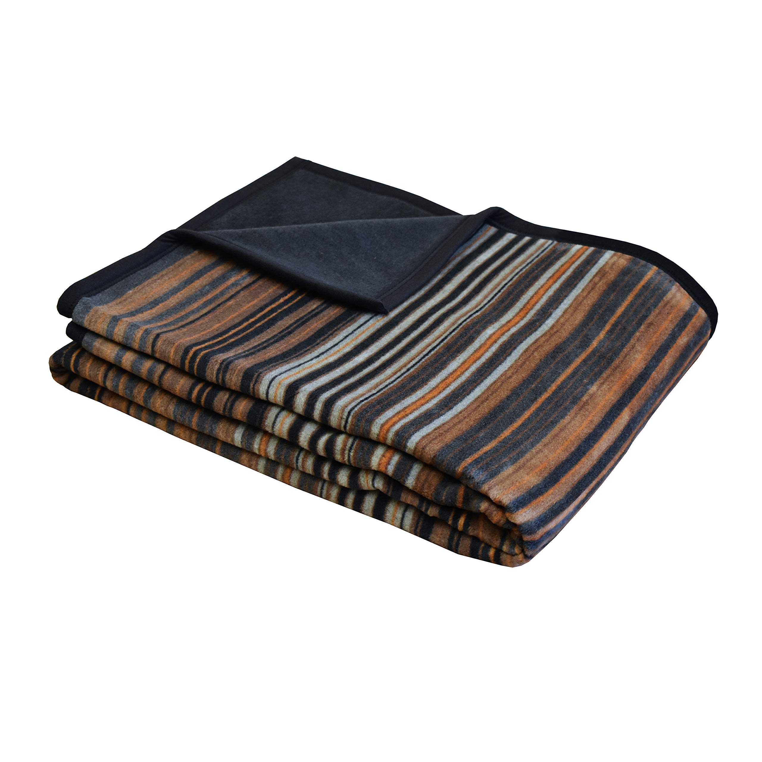 IBENA Oversized Reversible Throw Blanket - Soft & Cozy Chocolate Stripe Design for Couch, Bed, Sofa - Perfect for Winter, Home Decor, Gift Giving & Travel