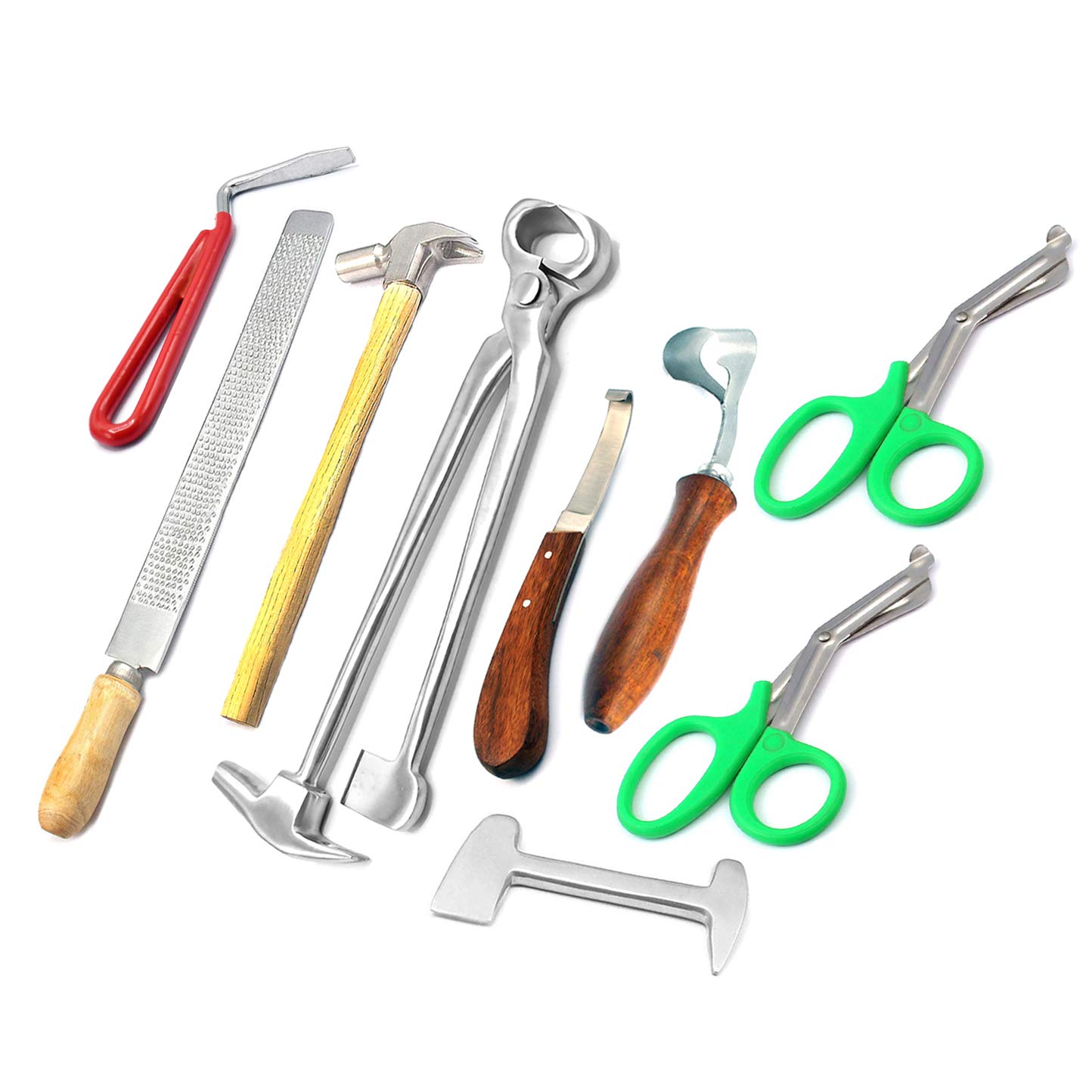Professional 9-Piece Horse Shoe Farrier Hoof Grooming Tool Kit for Equine Care - Perfect for Horseshoeing, Hoof Trimming & Horse Grooming