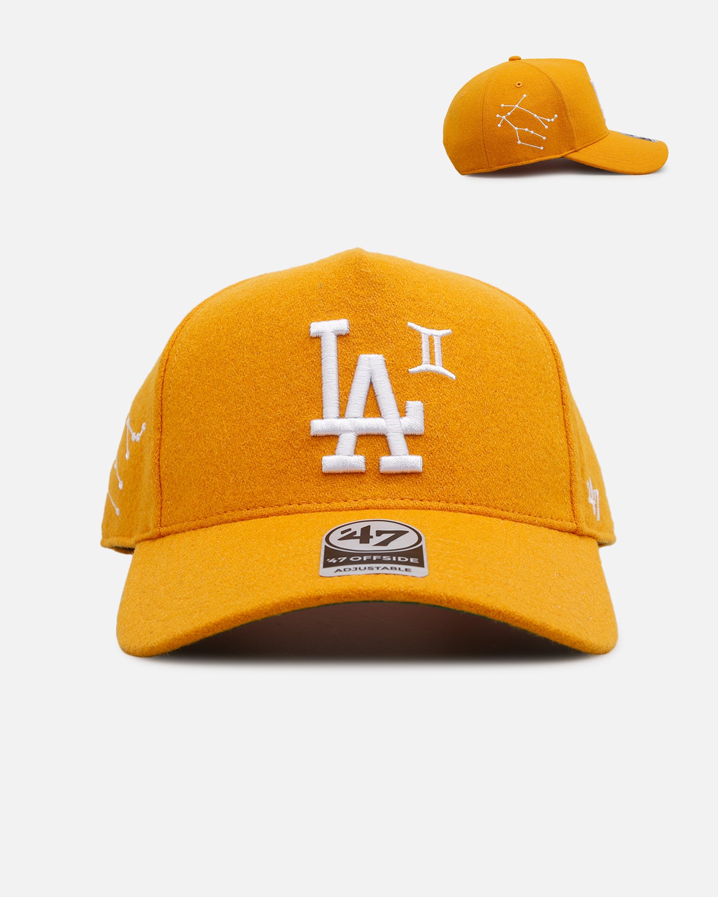 47 Brand Los Angeles Dodgers 'Zodiac' Gemini Snapback Hat - Adjustable Gold Baseball Cap for Men & Women | Perfect for Baseball Games, Streetwear Fashion & Gift Giving