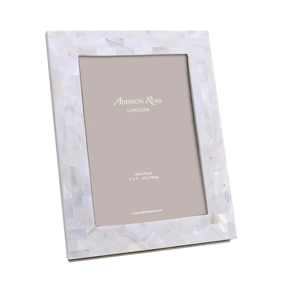 Addison Ross Freshwater Mother of Pearl Picture Frame - Elegant Home Decor for Wedding Photos, Family Portraits & Wall Display