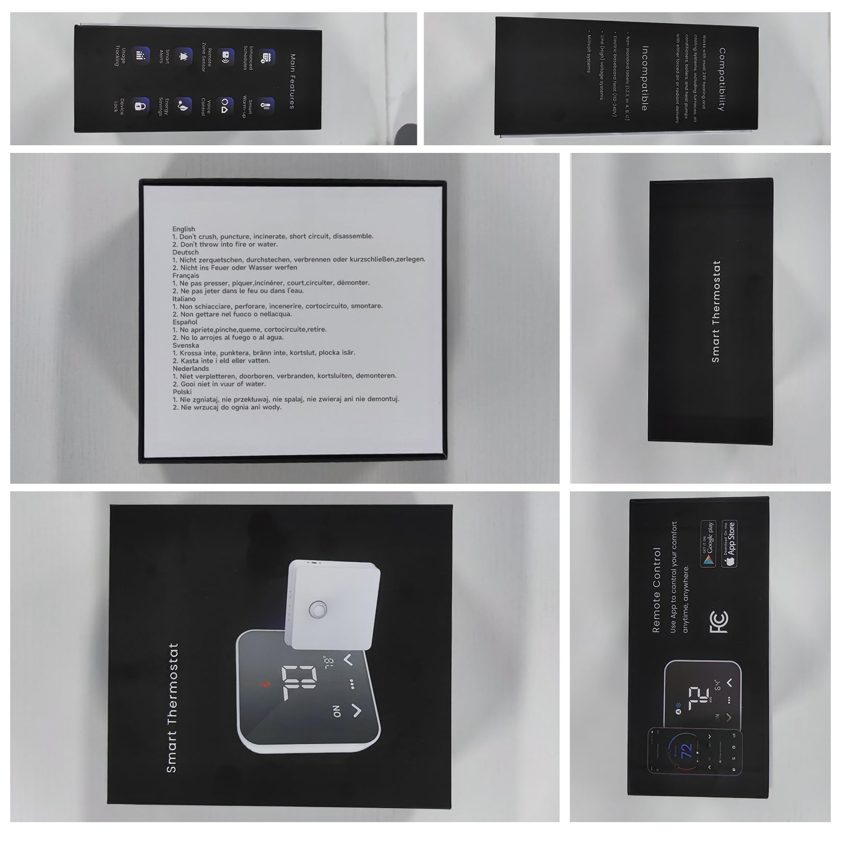 Smart WiFi Thermostat for Home - Programmable Thermostat Compatible with Alexa & Google Assistant, Works with Tuya/Smart Life App, C-Wire Required, Energy Efficient - Perfect for Smart Home Automation & Remote Temperature Control