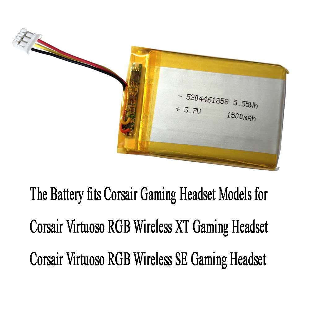 1500mAh Replacement Battery for Corsair Virtuoso RGB Wireless XT & SE Gaming Headset - Compatible with Virtuoso RGB SE Wireless Headphones - Perfect for Extended Gaming Sessions & Wireless Audio Use