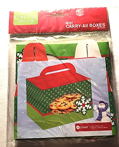 Snowflake Cookie Gift Box Set - 4 Mini Carry-All Boxes for Cookie Exchange Parties & Holiday Gifting - Perfect for Christmas Treats, Office Gifts & Festive Celebrations